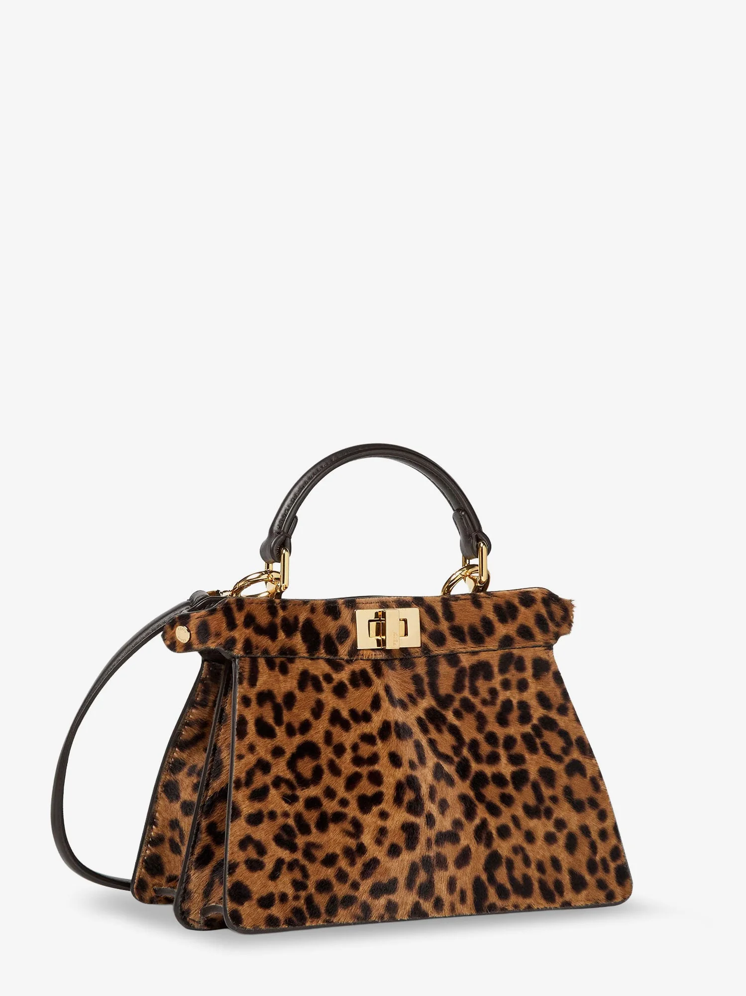 Fendi Peekaboo Iseeu Petite Leather Shoulder Bag With Fendi Leo Print - Image 4