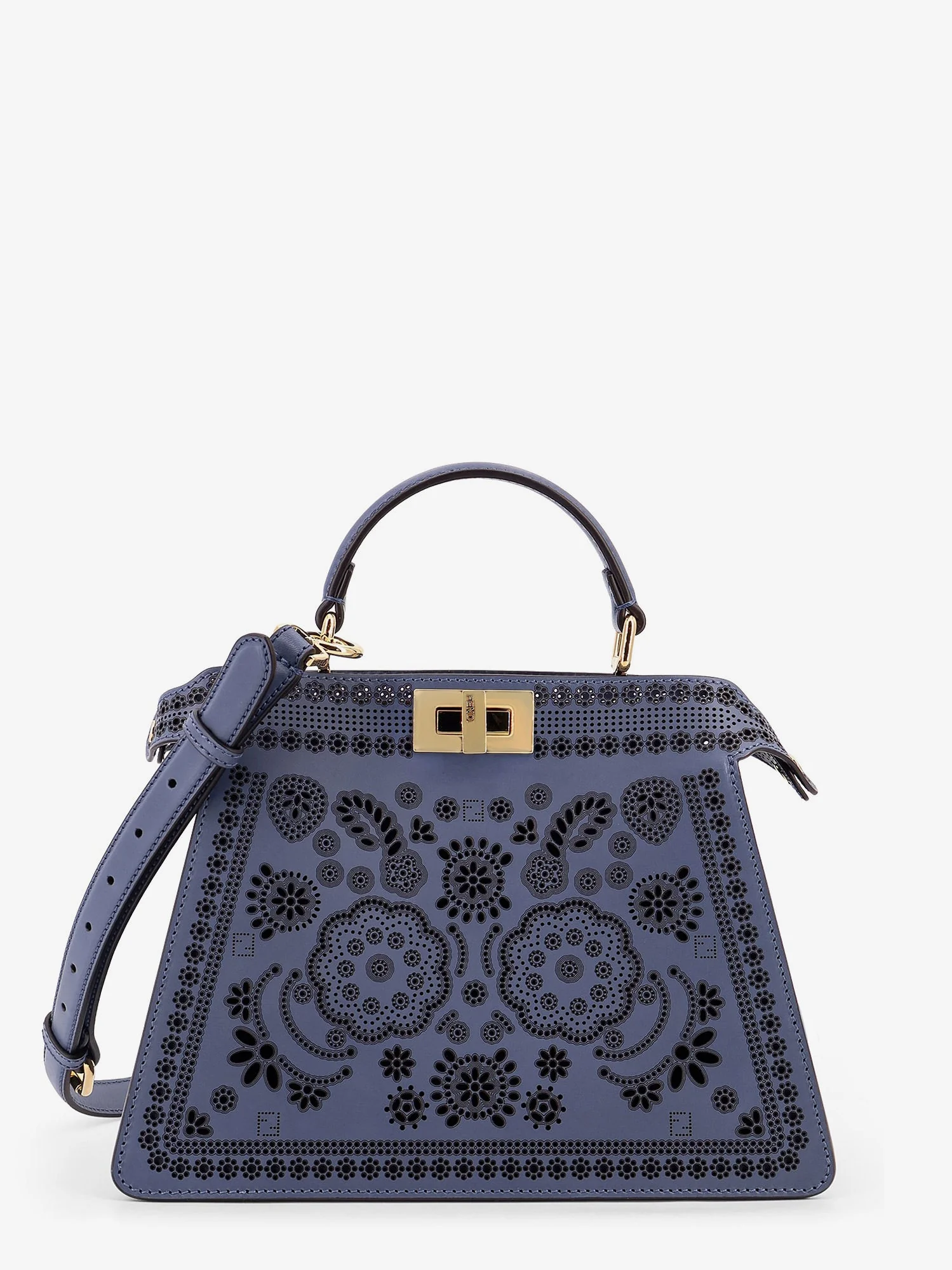 Fendi Peekaboo Iseeu Small Leather Shoulder Bag With Selleria Macro Stitching