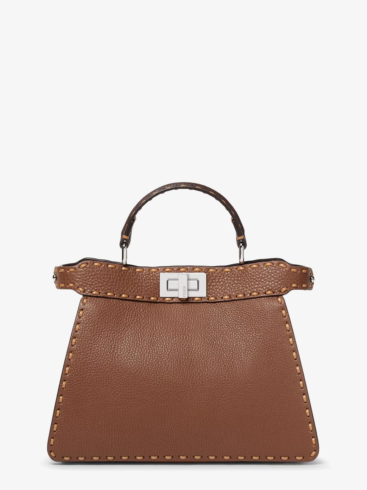 Fendi Peekaboo Iseeu Small Leather Shoulder Bag With Selleria Macro Stitching - Image 6