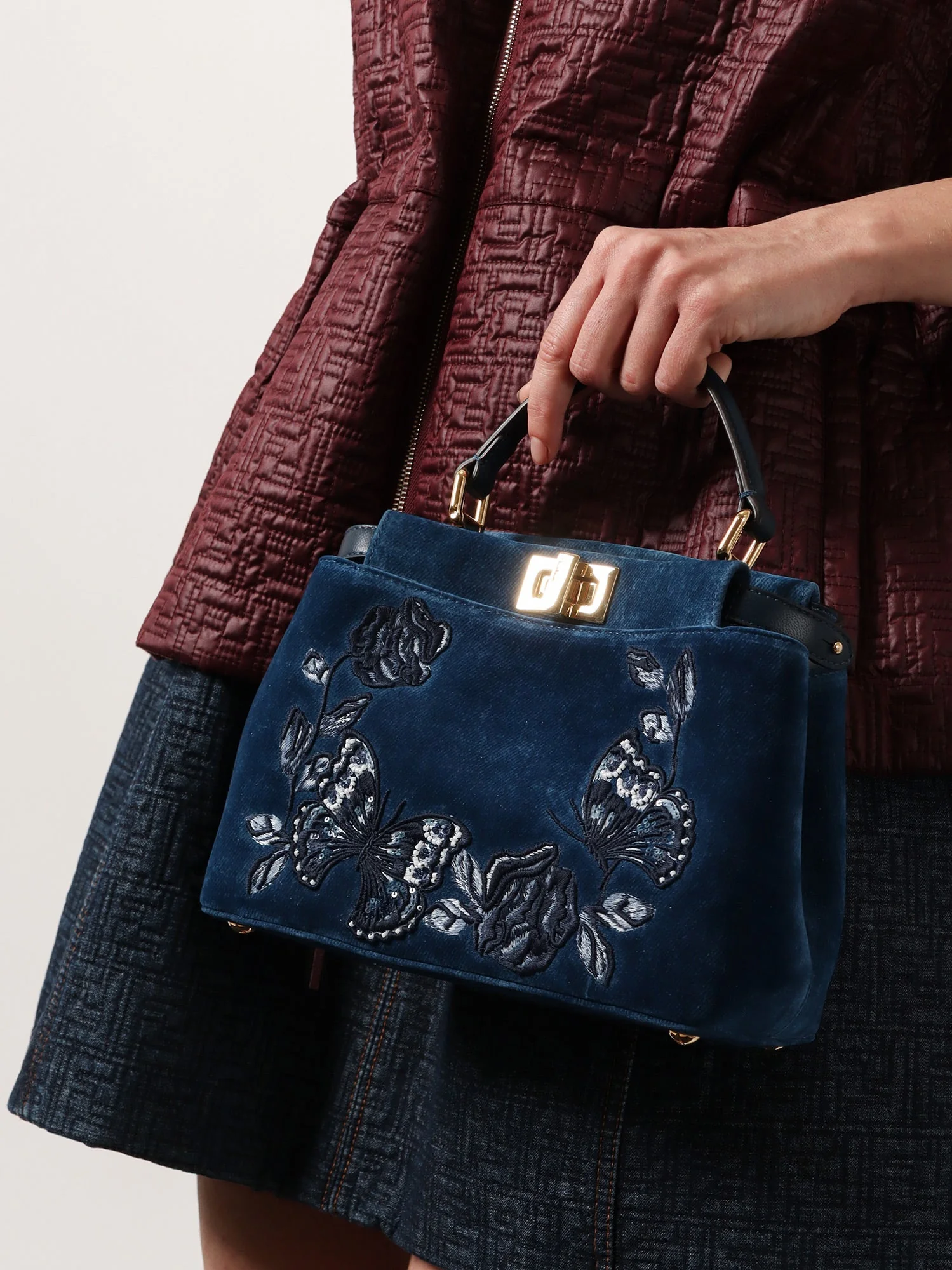 Fendi Peekaboo Mini Leather Crossbody Bag - Image 11