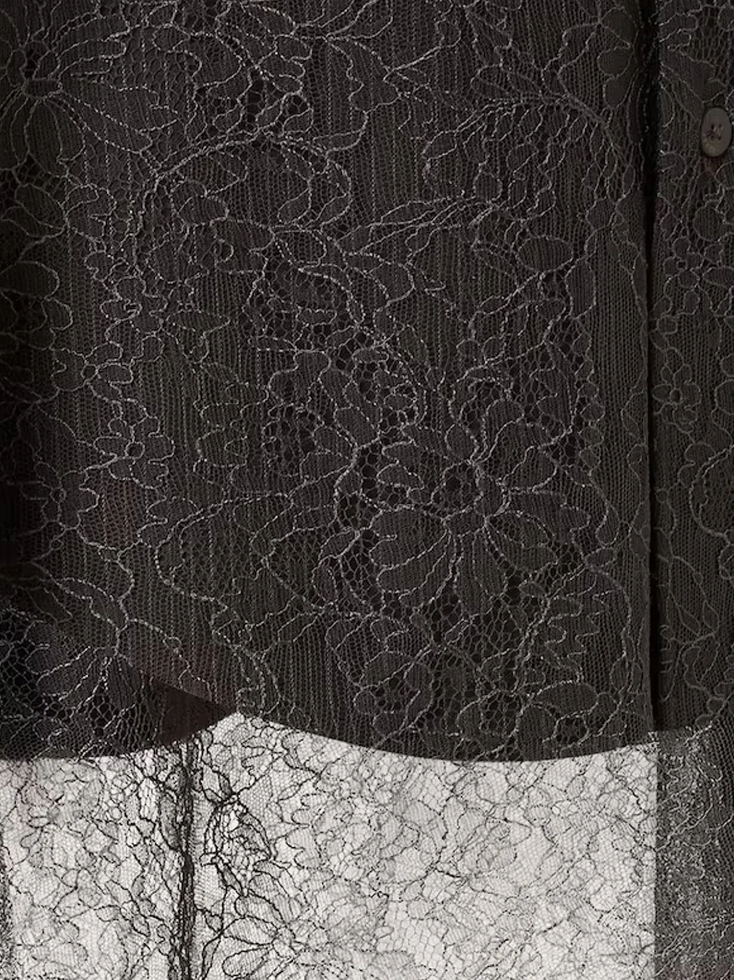 Fendi Pinstriped Wool Shirt With Lace Insert - Image 5