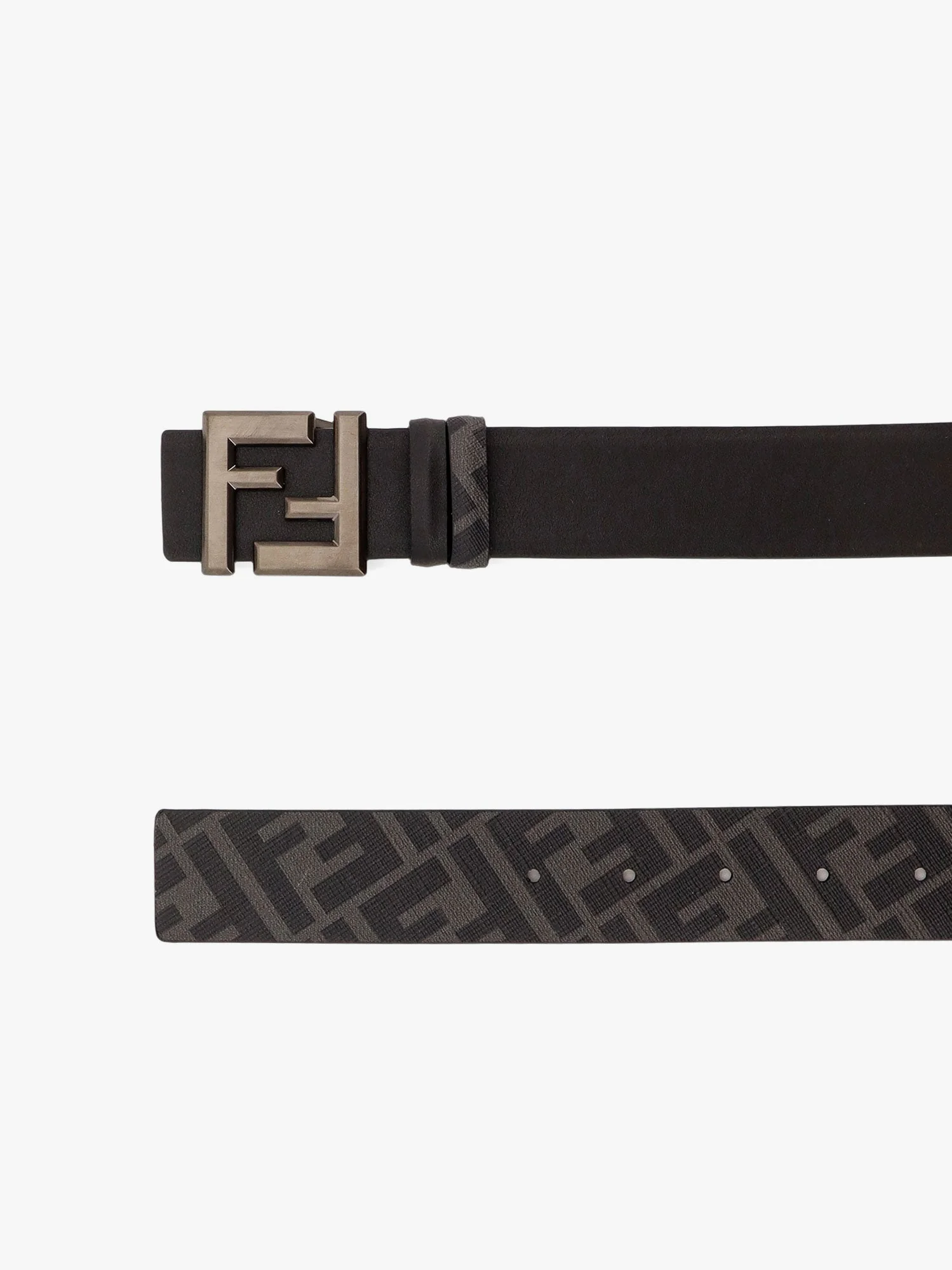 Fendi Reversible Leather And Ff Fabric Belt - Image 4