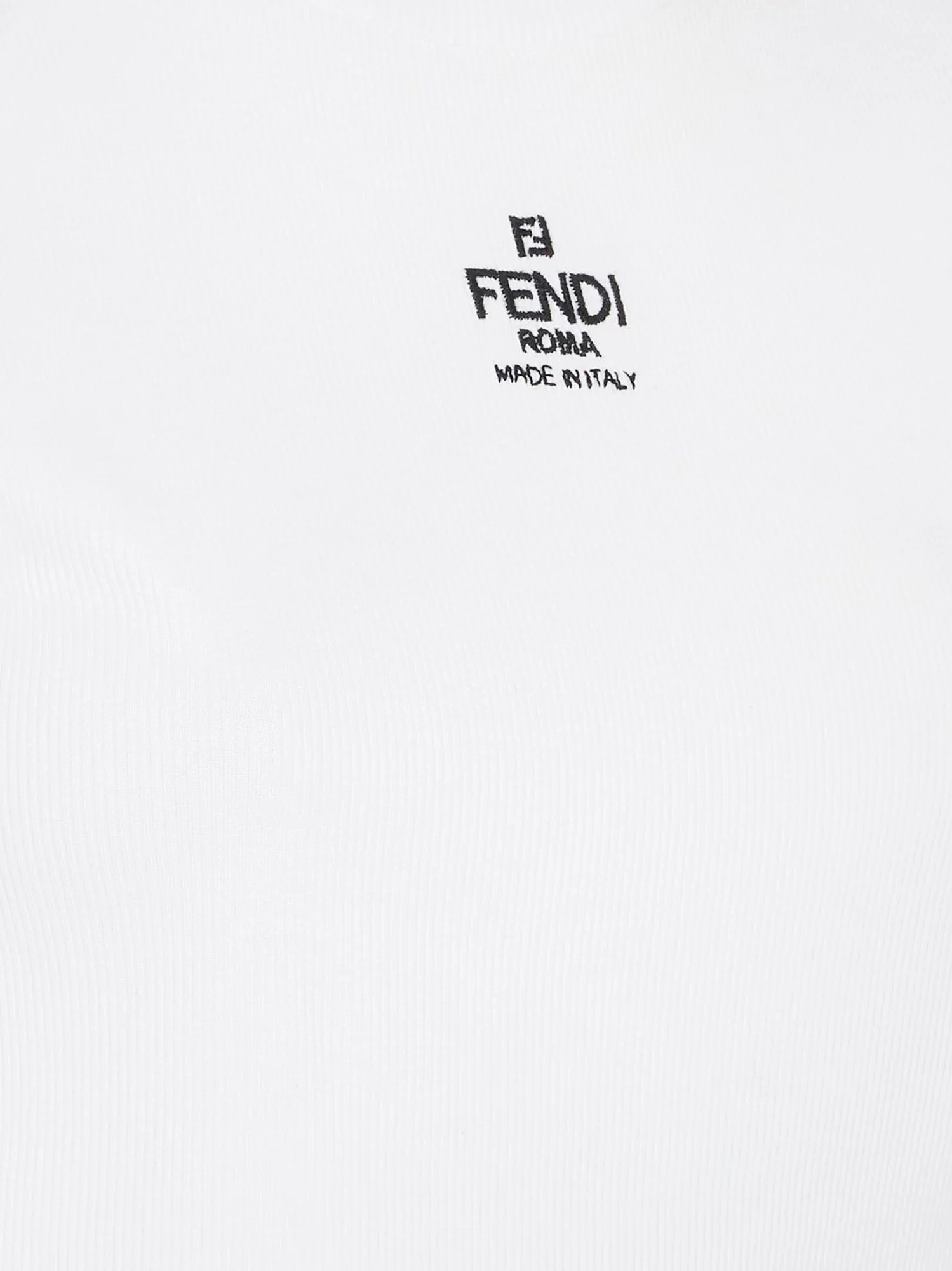 Fendi Ribbed Cotton T-Shirt - Image 3