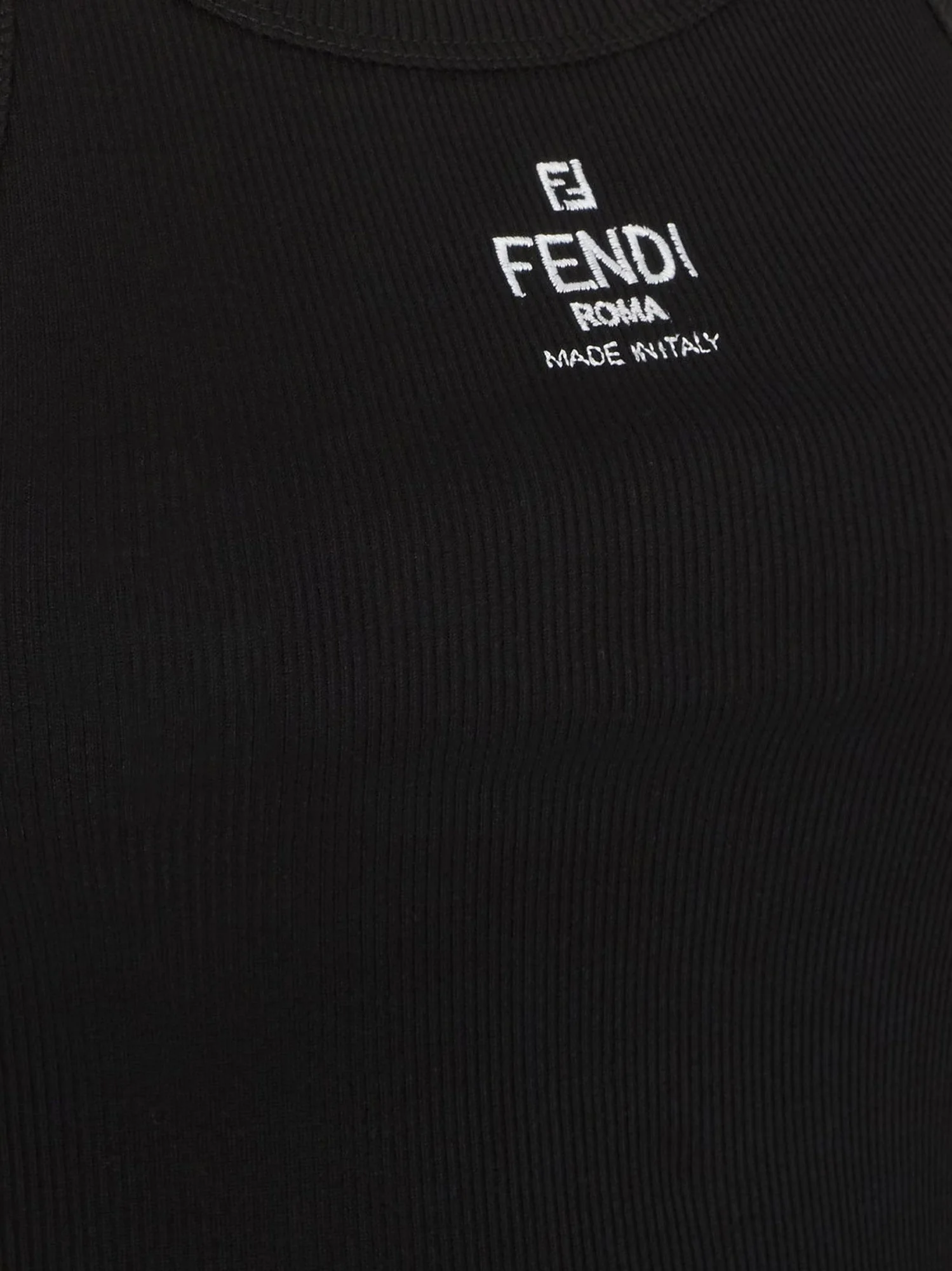 Fendi Ribbed Cotton Tank Top - Image 3