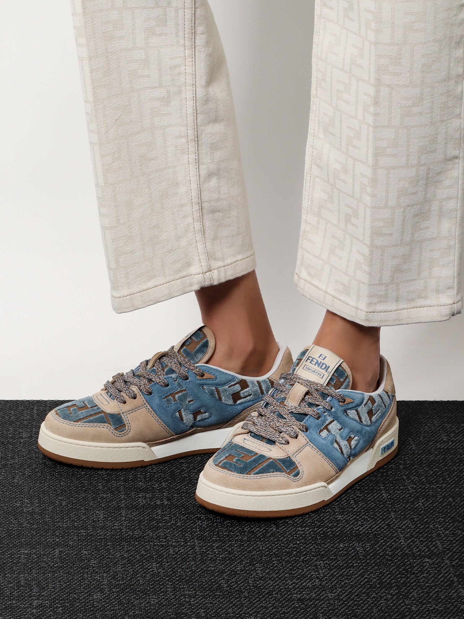 Fendi Suede Sneakers With Ff Inserts - Image 2