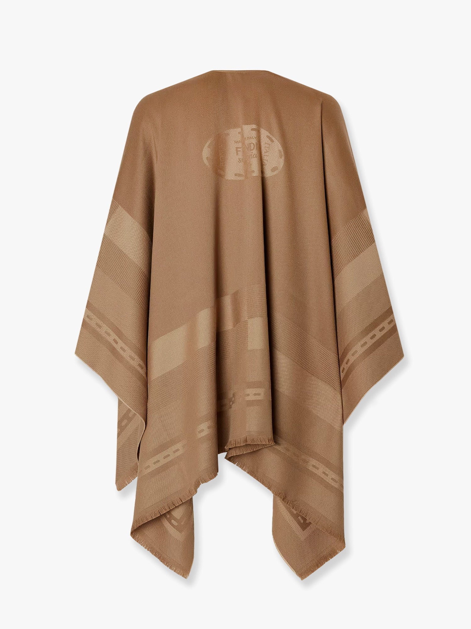 Fendi Wool And Cashmere Poncho With Jacquard Manufacturing - Image 2