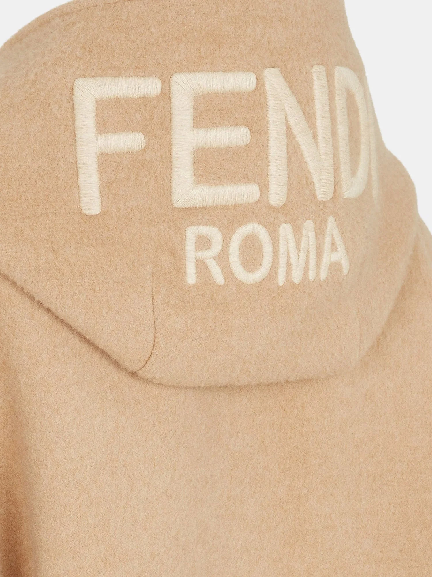 Fendi Wool And Cashmere Poncho With Leather Profiles - Image 3