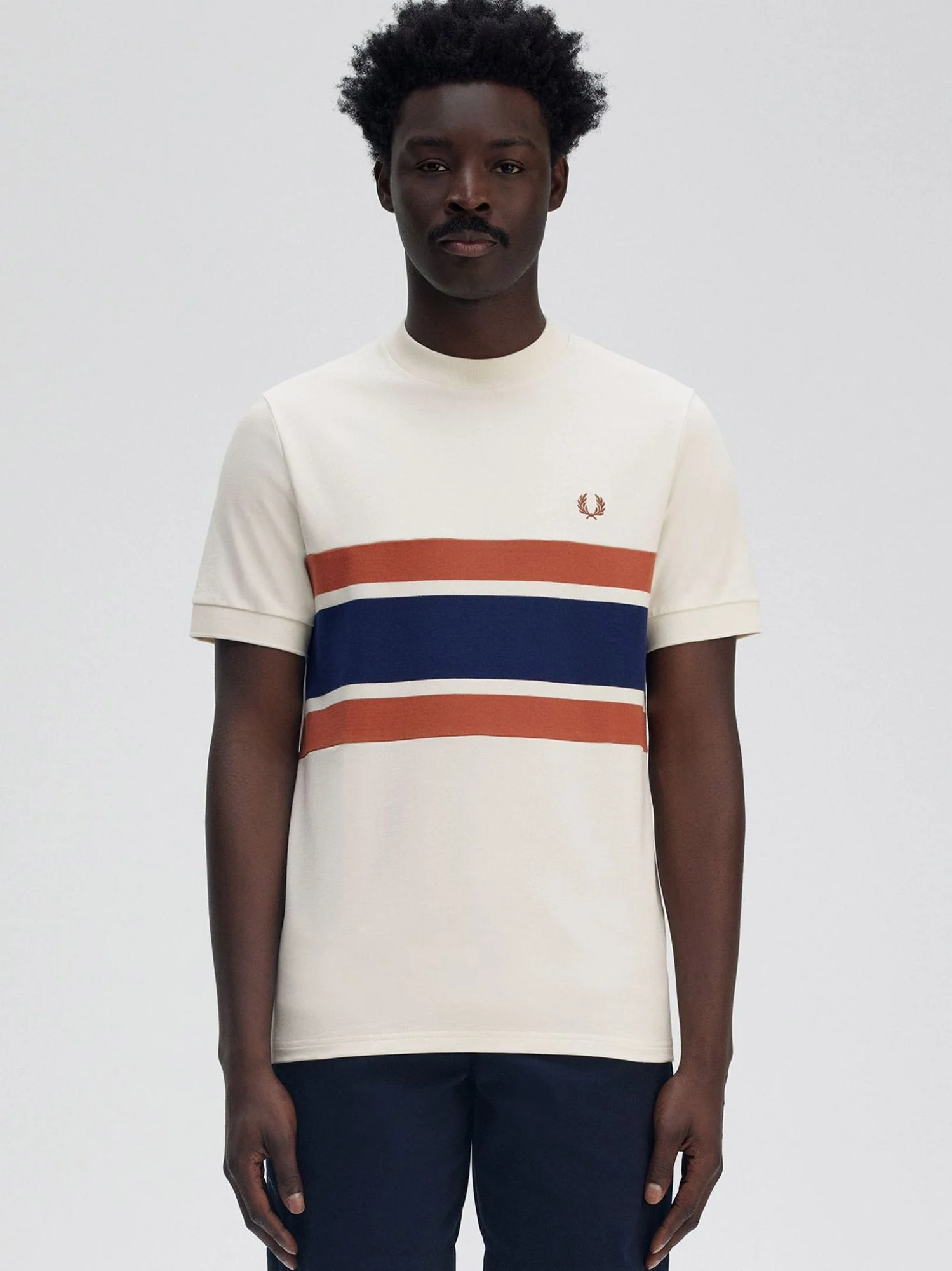 Fred Perry Cotton T-Shirt With Striped Motif - Image 2