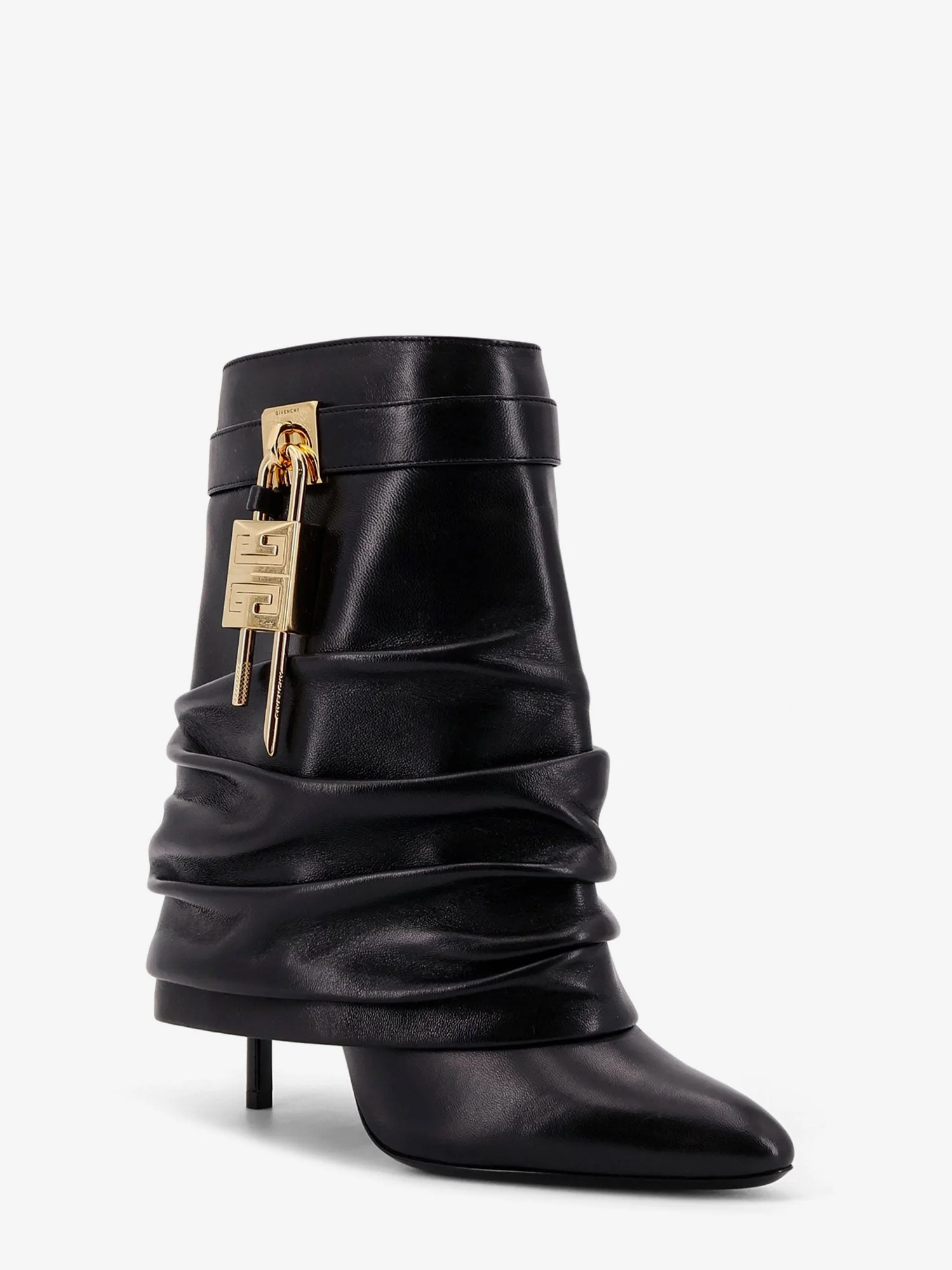 Givenchy Shark Lock Stiletto Leather Ankle Boots - Image 2