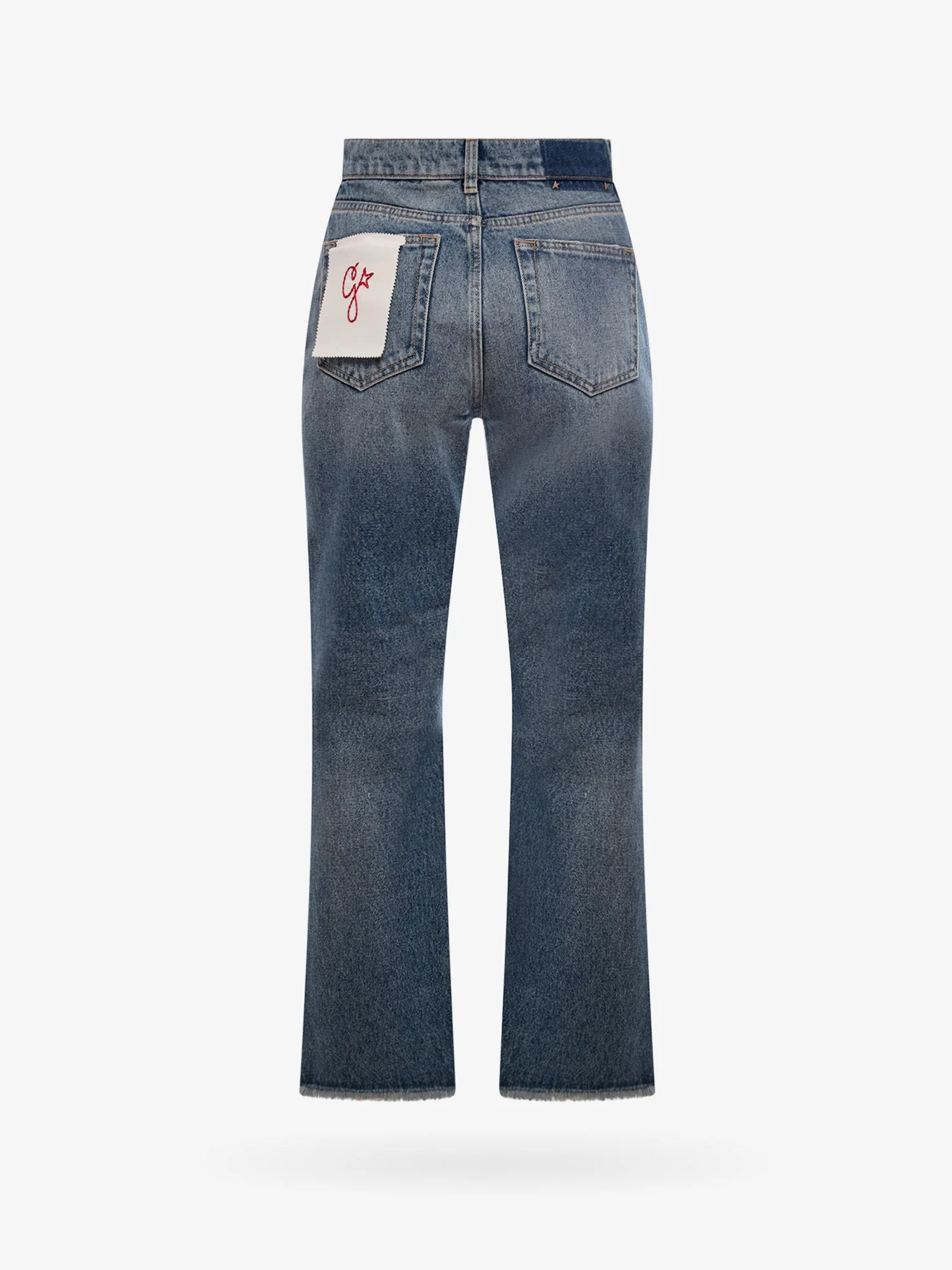 Golden Goose Deluxe Brand Derin New Cropped Flare Jeans With Back Logoed Patch - Image 2
