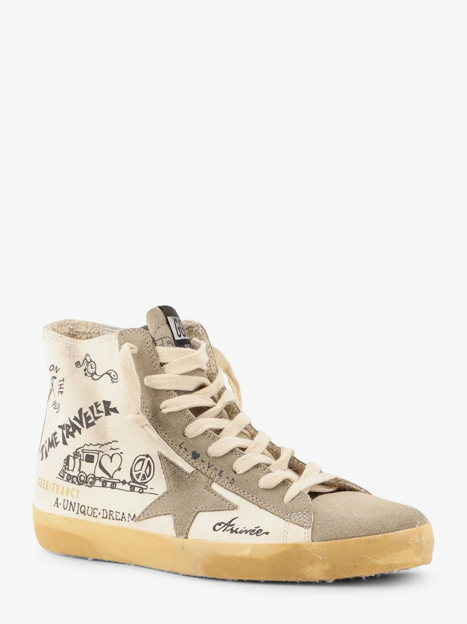 Golden Goose Deluxe Brand Leather Sneakers With All-Over Francy Journey Print - Image 2