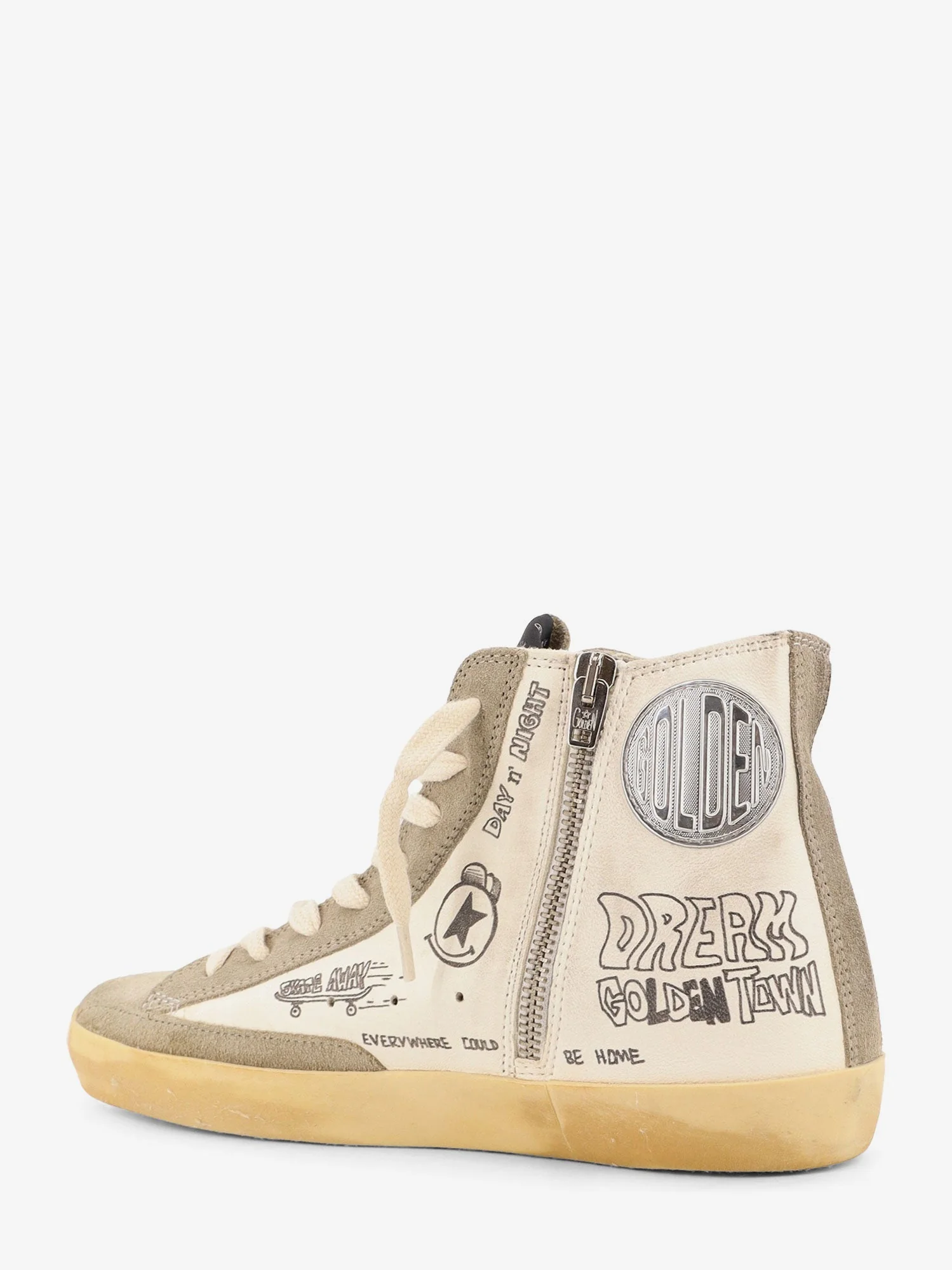 Golden Goose Deluxe Brand Leather Sneakers With All-Over Francy Journey Print - Image 3