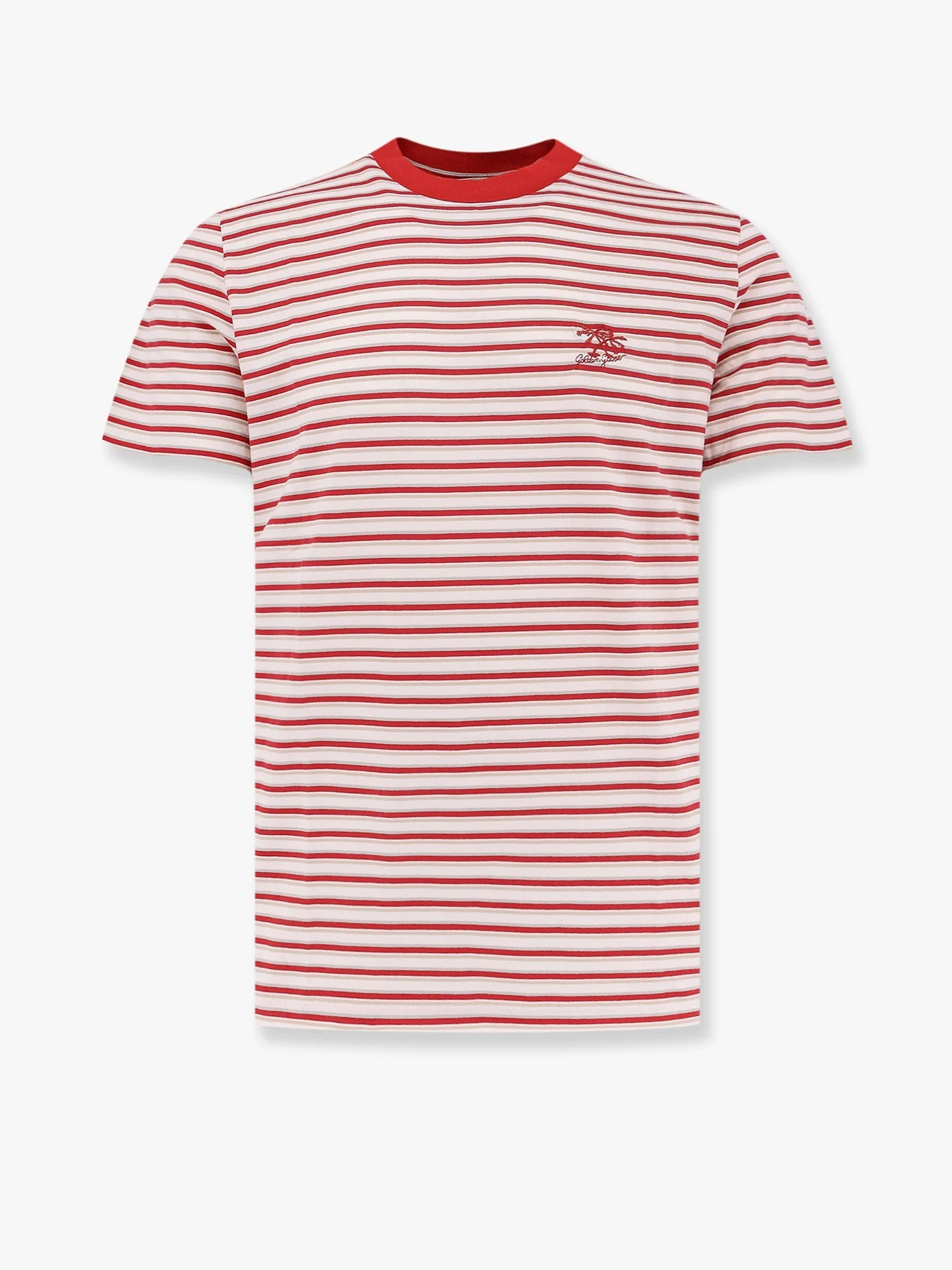 Golden Goose Deluxe Brand Striped Cotton T-Shirt With Logo