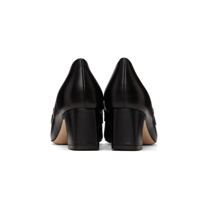 Gucci Black Zumi Mid-Heel Loafers - Image 6