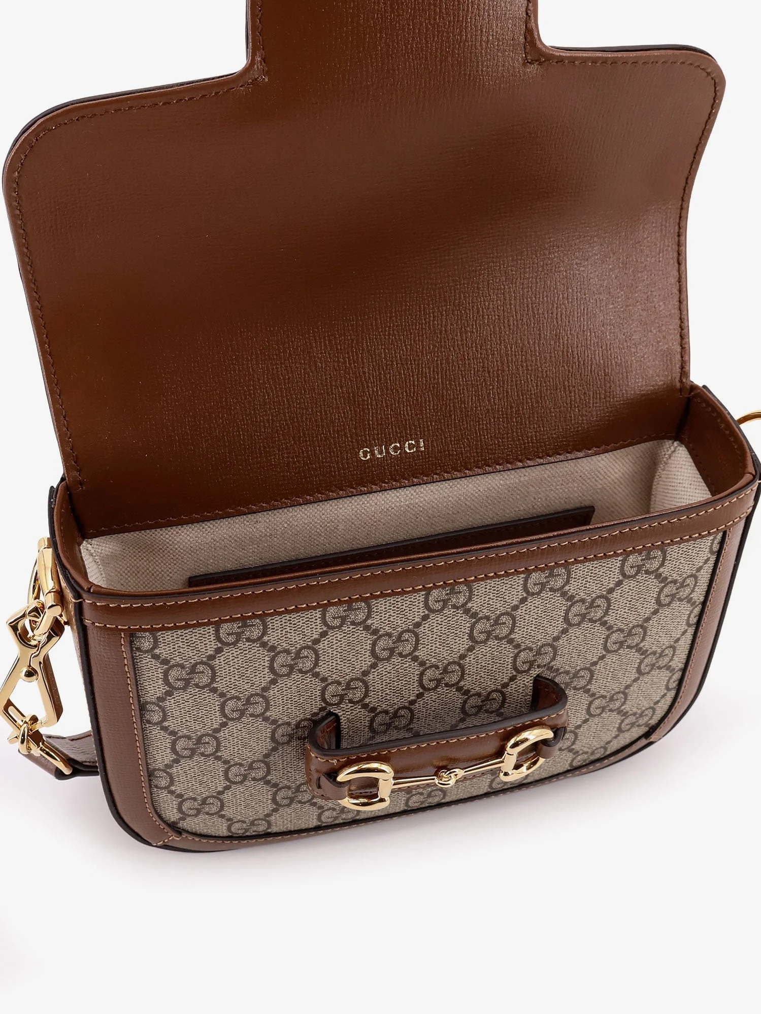 Gucci Coated Canvas Gucci Horsebit 1955 Crossbody Bag With Gg Supreme Motif - Image 5