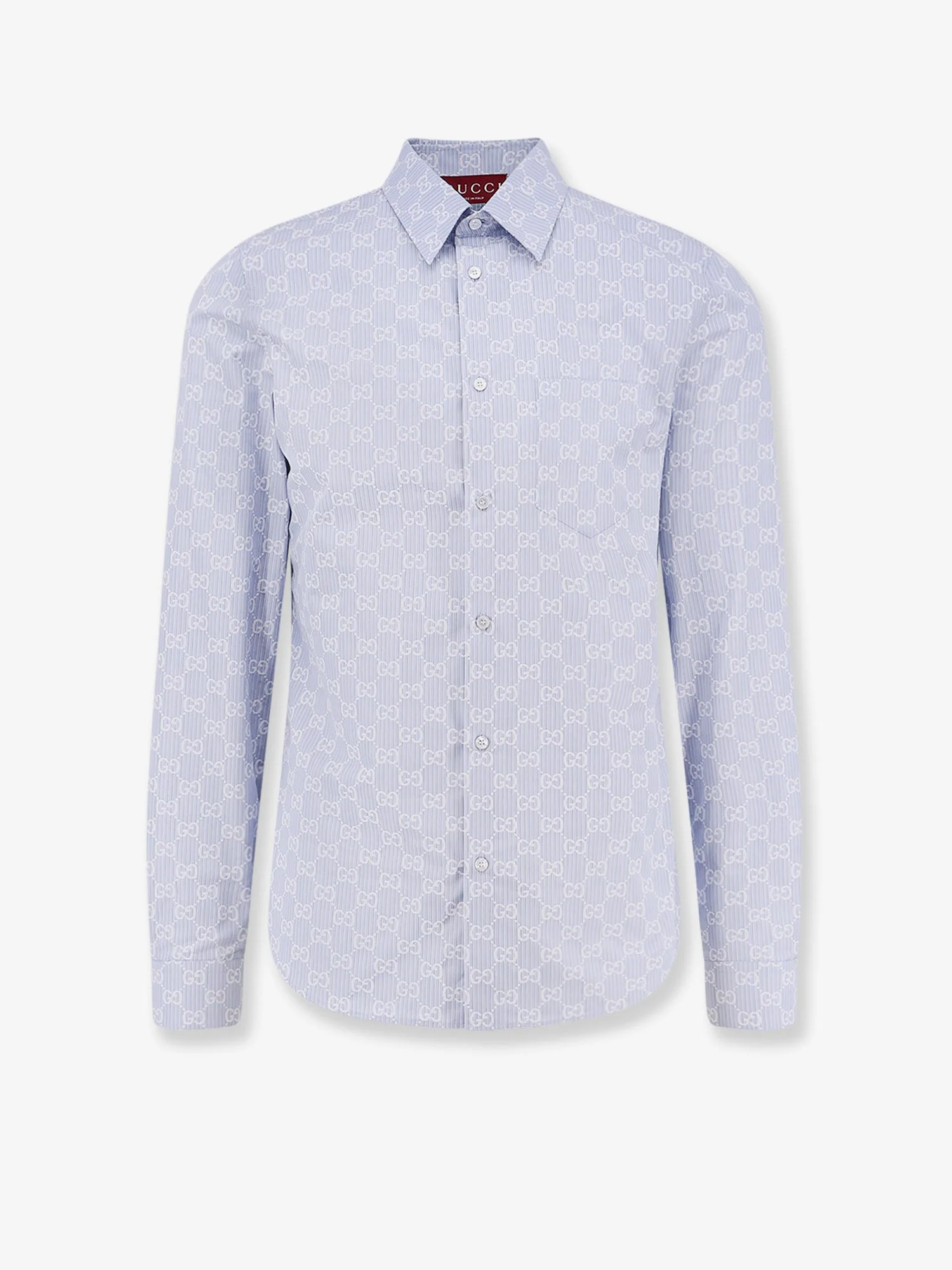 Gucci Cotton And Silk Shirt With All-Over Gg Logo
