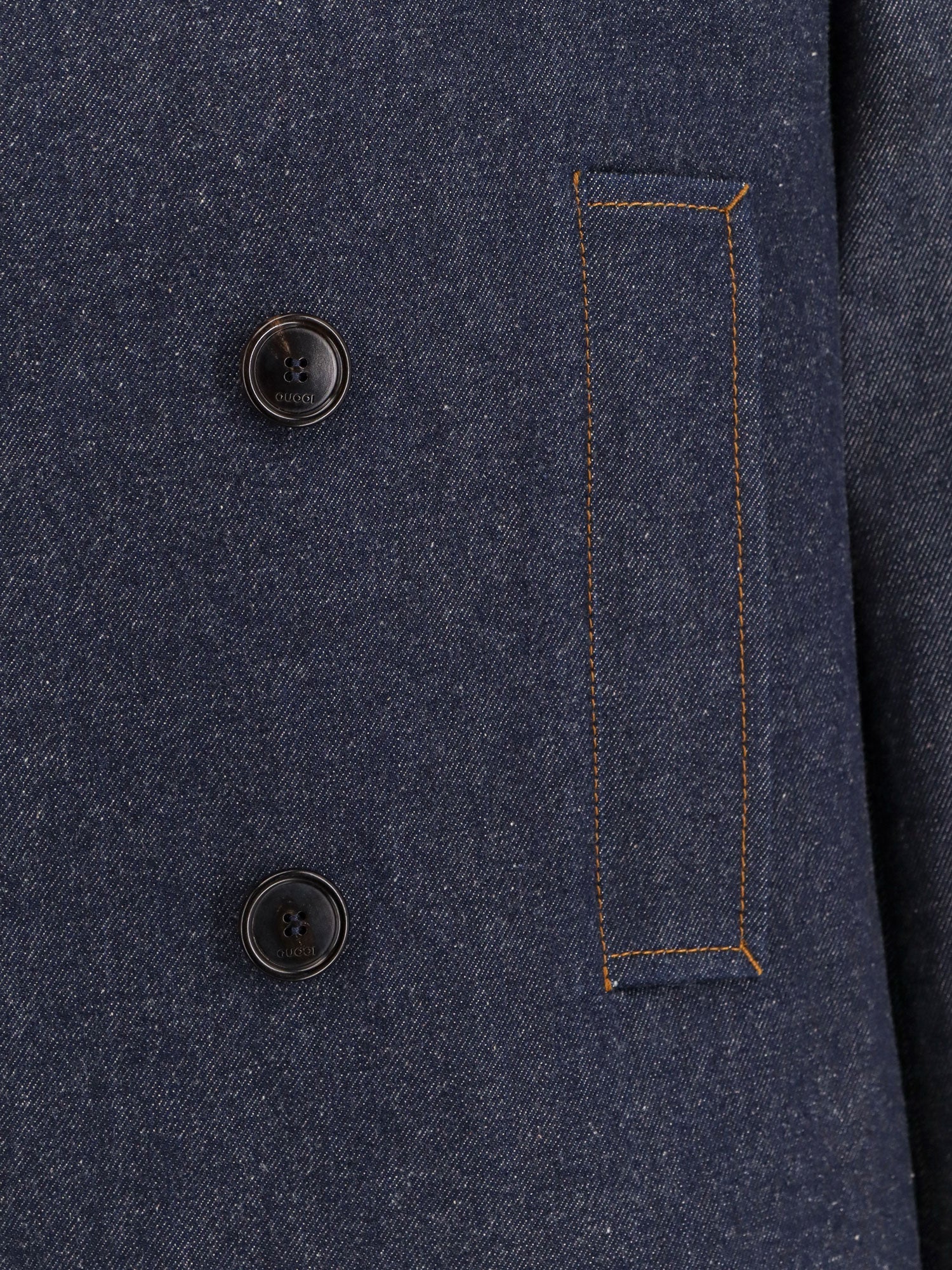 Gucci Denim Peacoat With Contrasting Stitching - Image 4