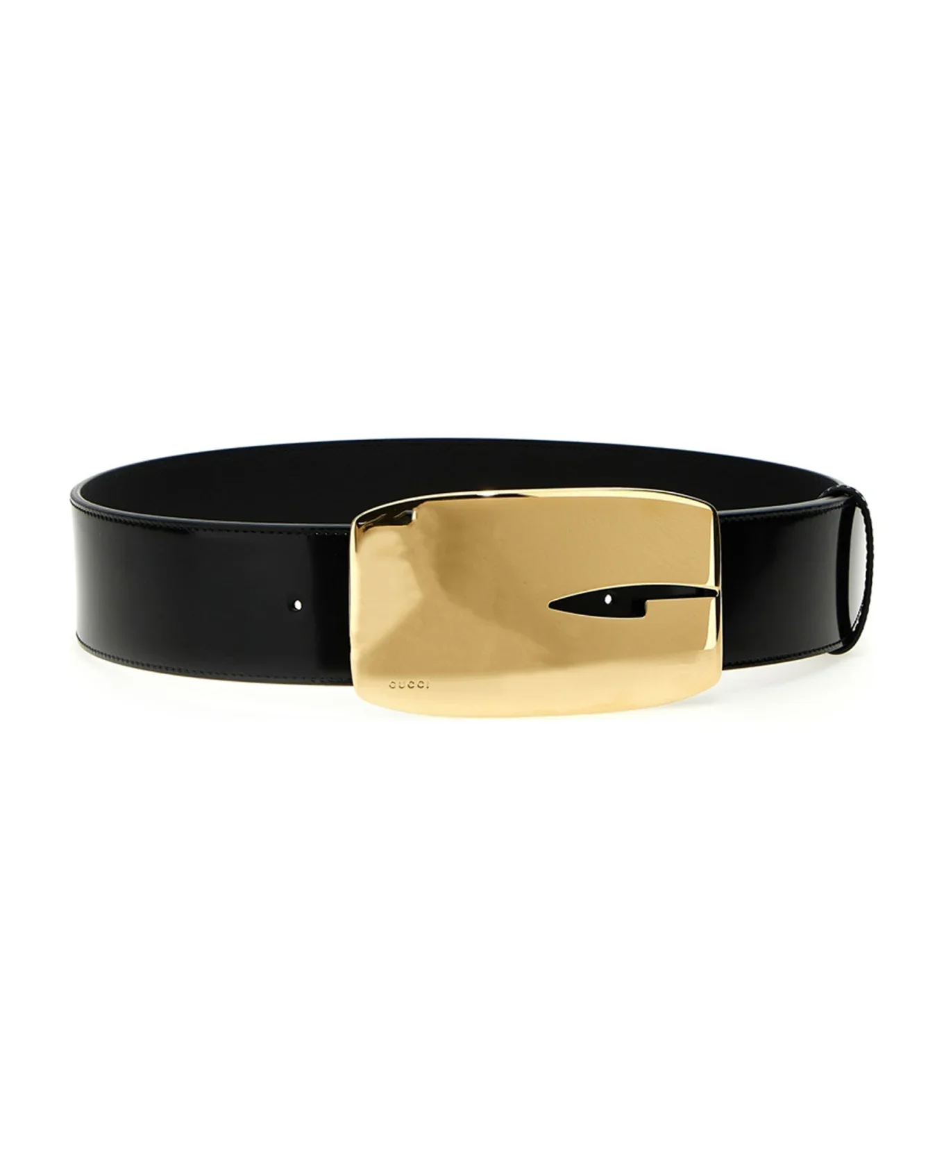 Gucci G Buckle Belt In Black Leather