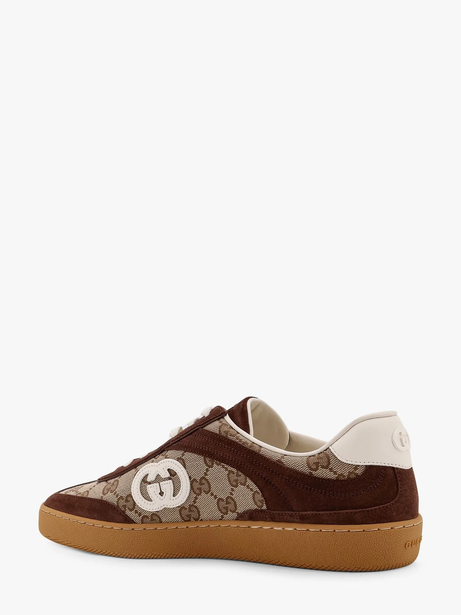 Gucci G75 Low-Top Supreme Gg Fabric And Suede Sneakers - Image 3