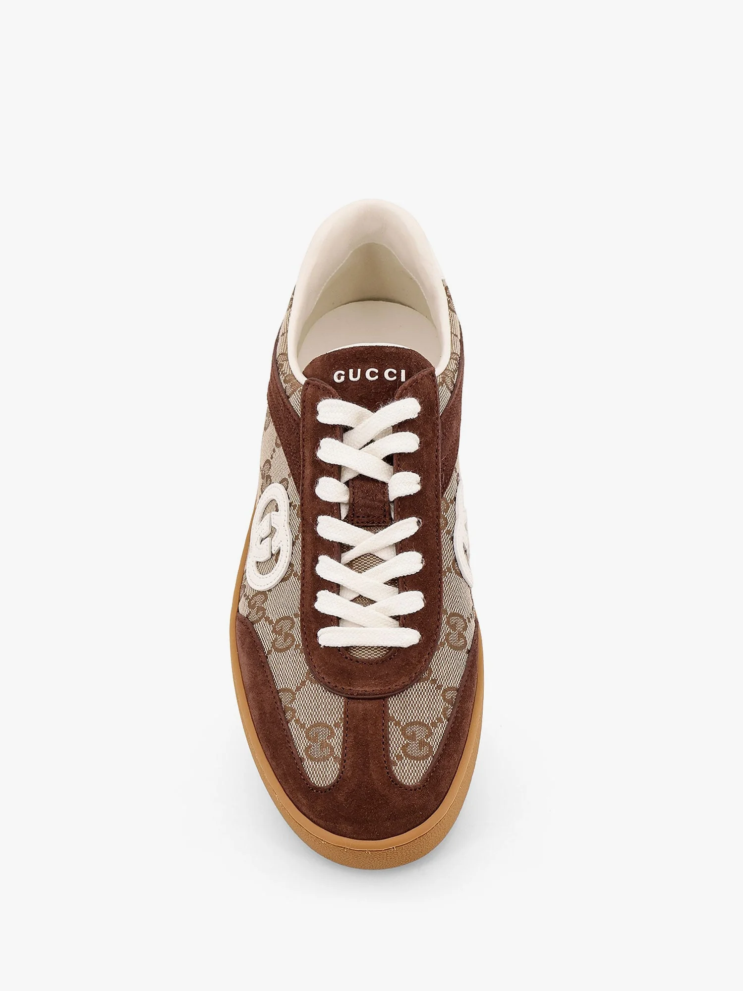 Gucci G75 Low-Top Supreme Gg Fabric And Suede Sneakers - Image 5