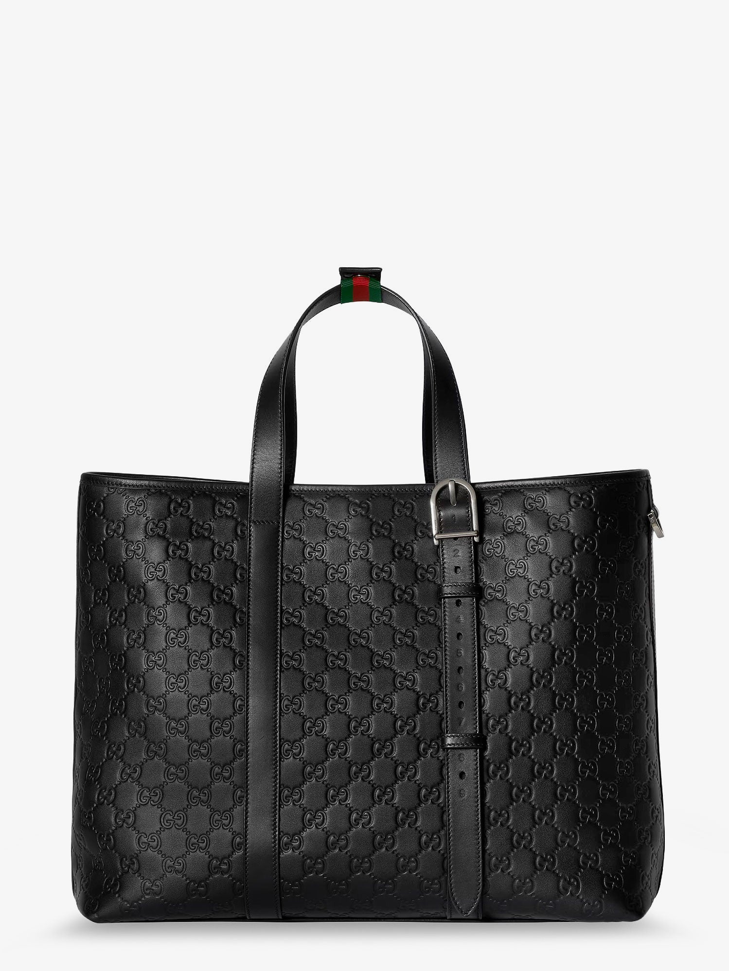 Gucci Gg Emblem Leather Shopping Bag With Embossed Gg Motif - Image 3