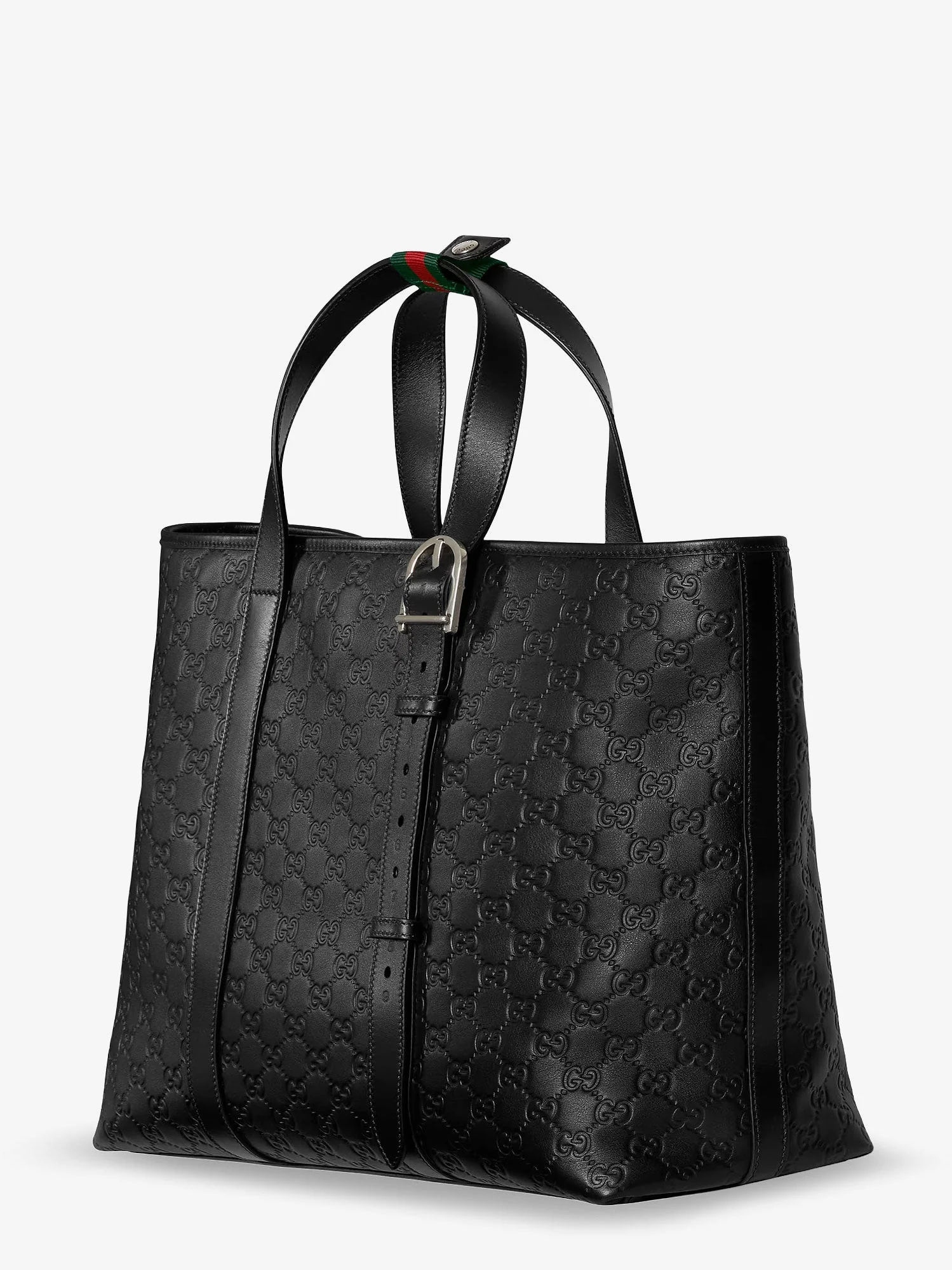Gucci Gg Emblem Leather Shopping Bag With Embossed Gg Motif - Image 4