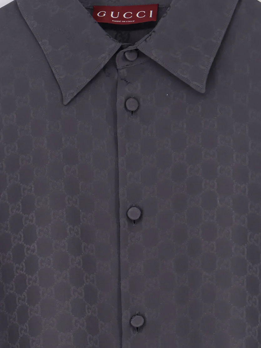 Gucci Gg Jacquard Silk Shirt - Image 5