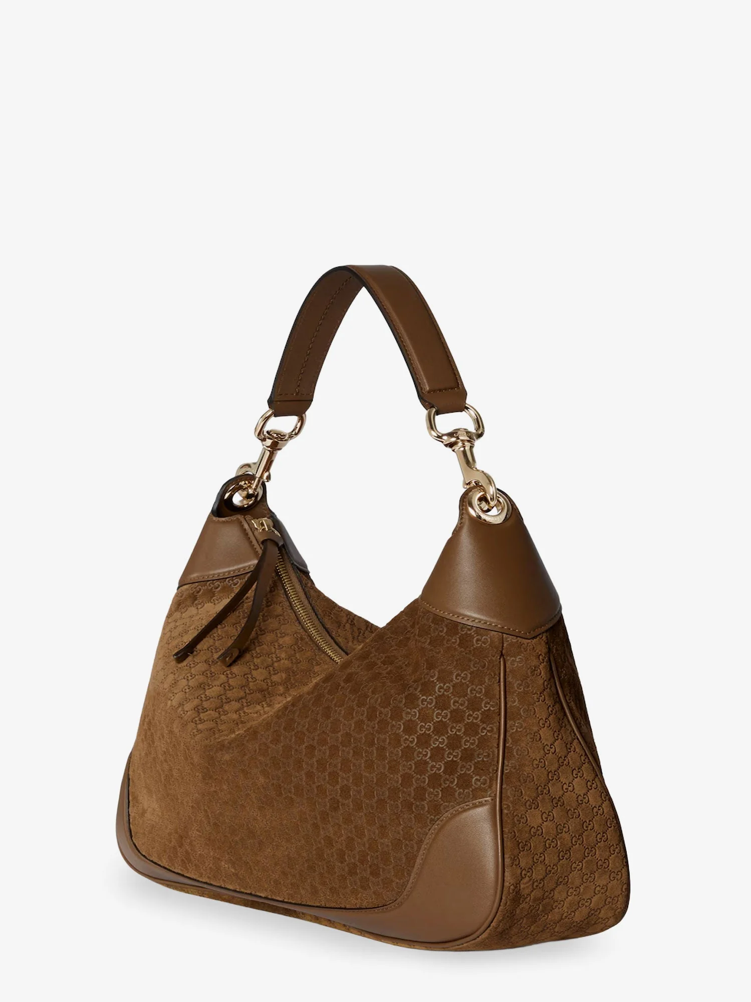 Gucci Gucci B Suede Shoulder Bag With All-Over Gg Motif - Image 4