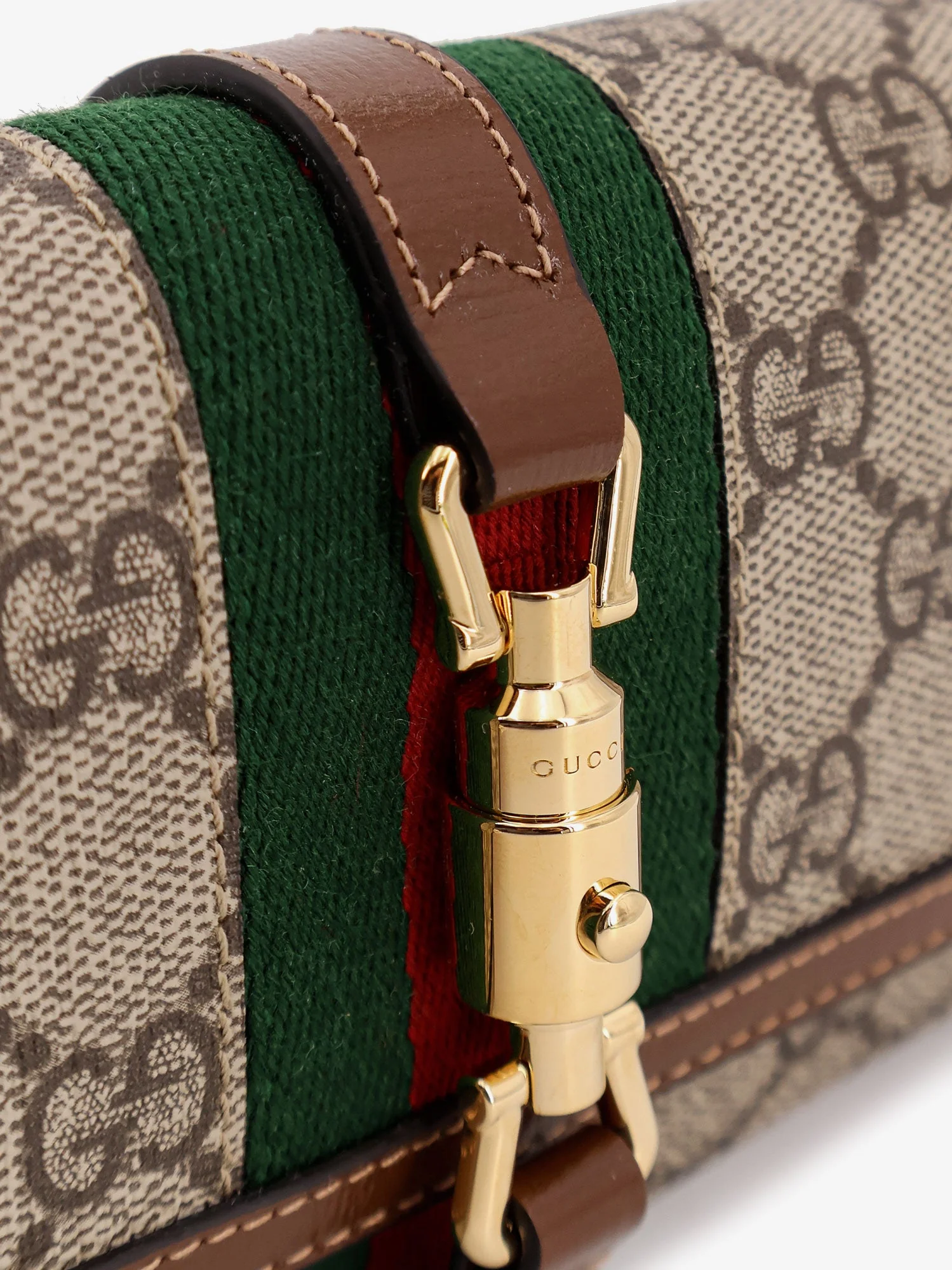 Gucci Jackie 1961 Gg Supreme Fabric And Leather Wallet With Shoulder Strap - Image 5