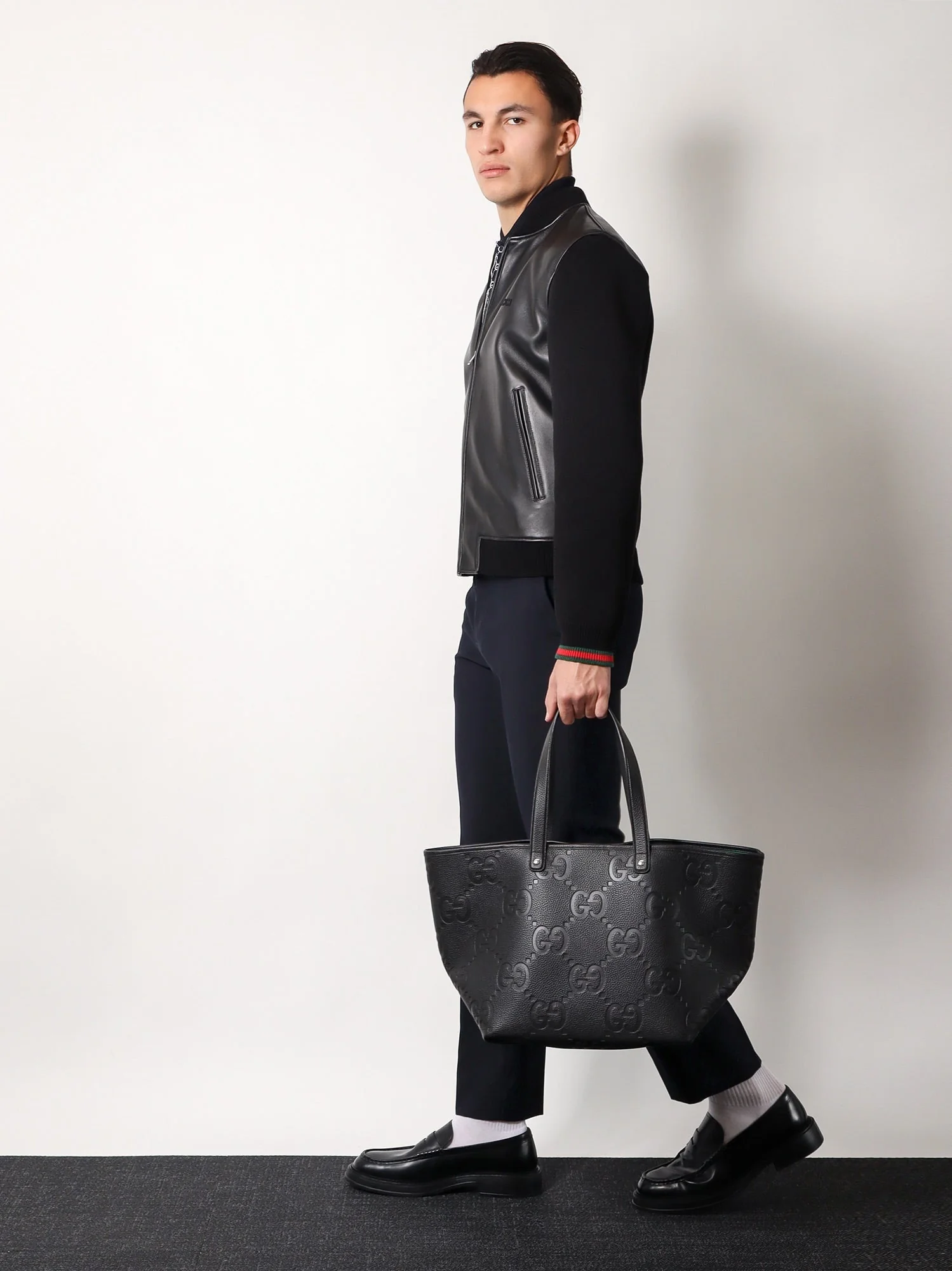 Gucci Leather And Wool Jacket - Image 2