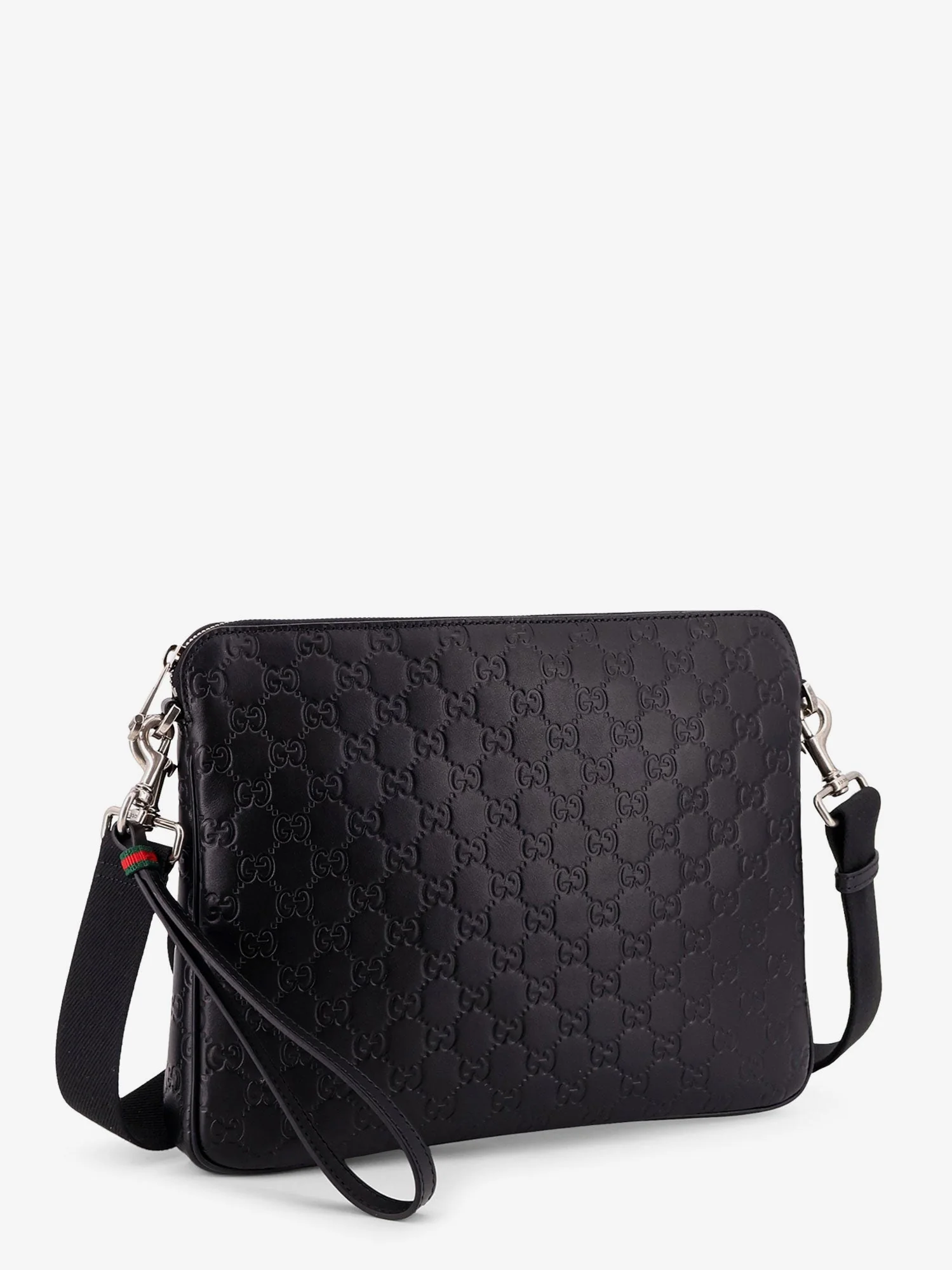 Gucci Leather Gg Emblem Crossbody Bag With Embossed Gg Motif - Image 4