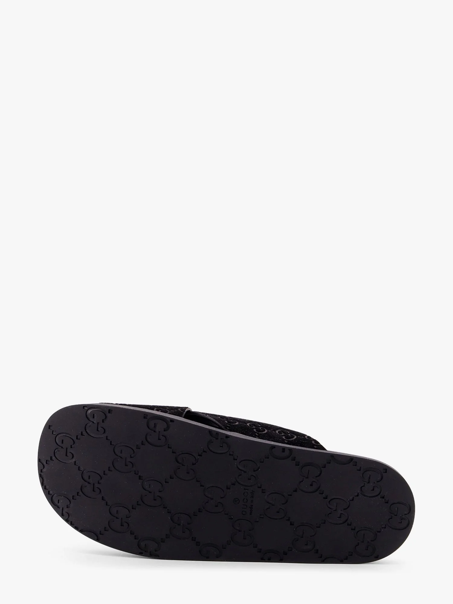 Gucci Leather Slides With All-Over Gg Motif - Image 4