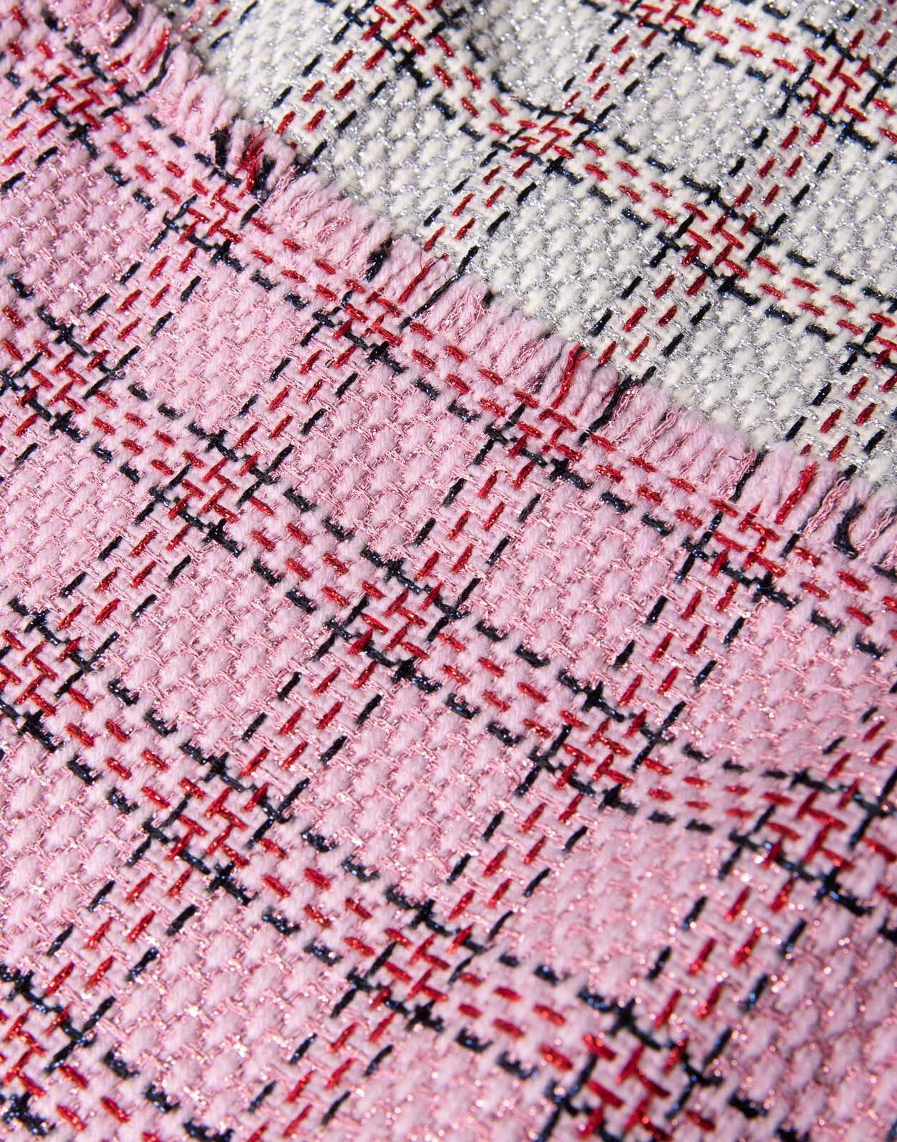 Gucci Pink and Ivory Check Tweed Sleeveless Dress - Image 4