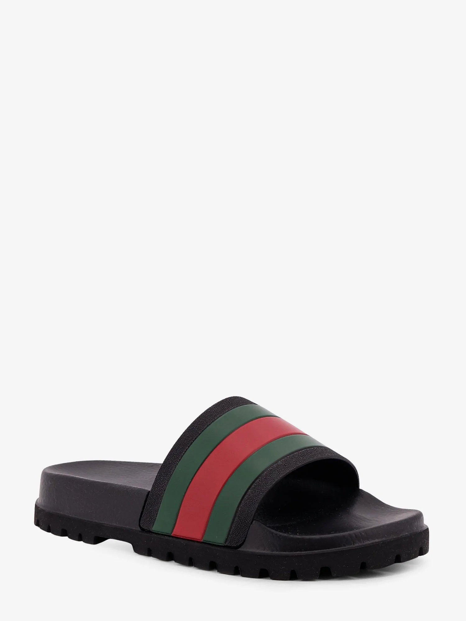 Gucci Rubber Slide With Web Detail - Image 2