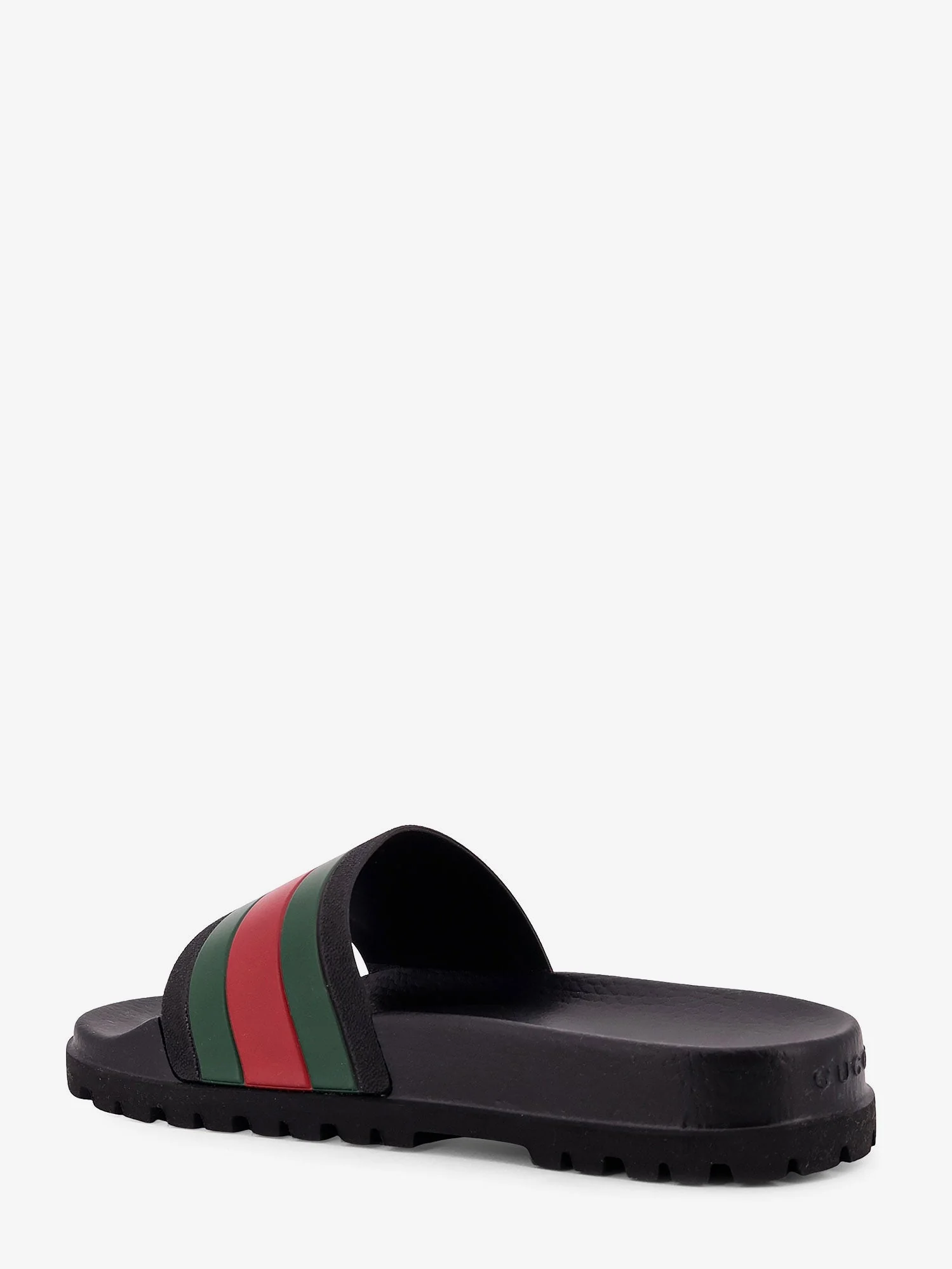 Gucci Rubber Slide With Web Detail - Image 3