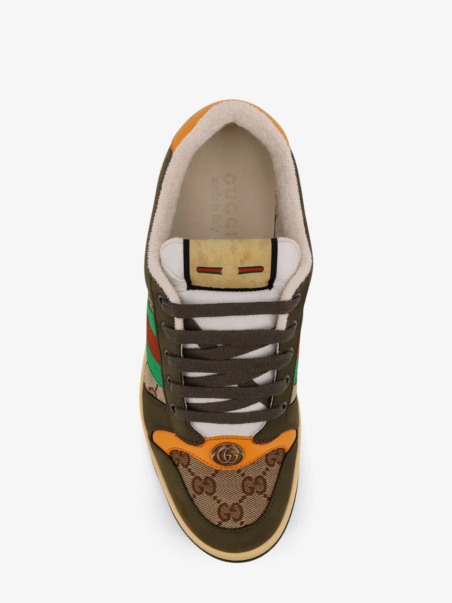 Gucci Screener Low-Top Leather And Gg Supreme Fabric Sneakers - Image 10