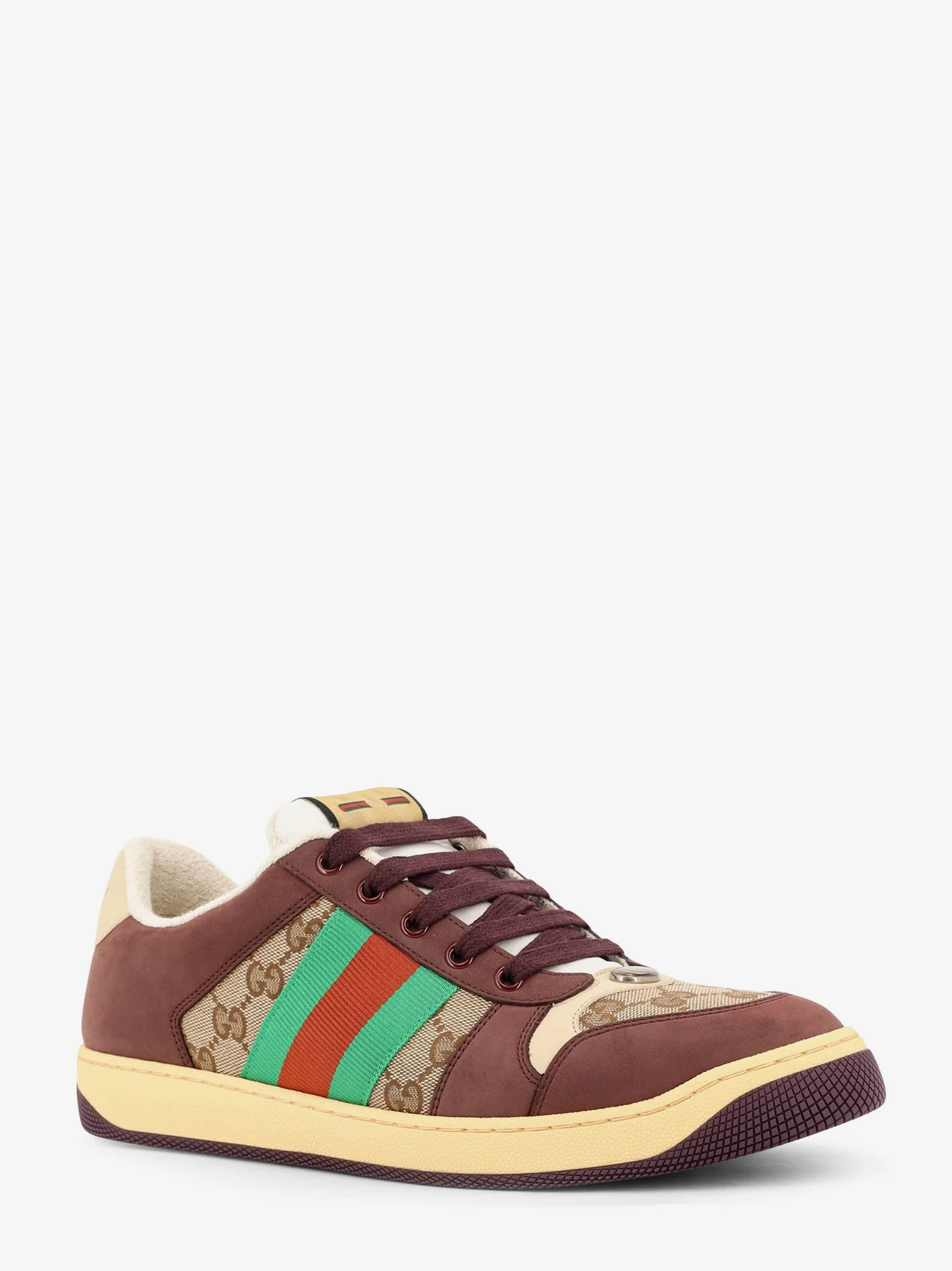 Gucci Screener Low-Top Leather And Gg Supreme Fabric Sneakers - Image 2