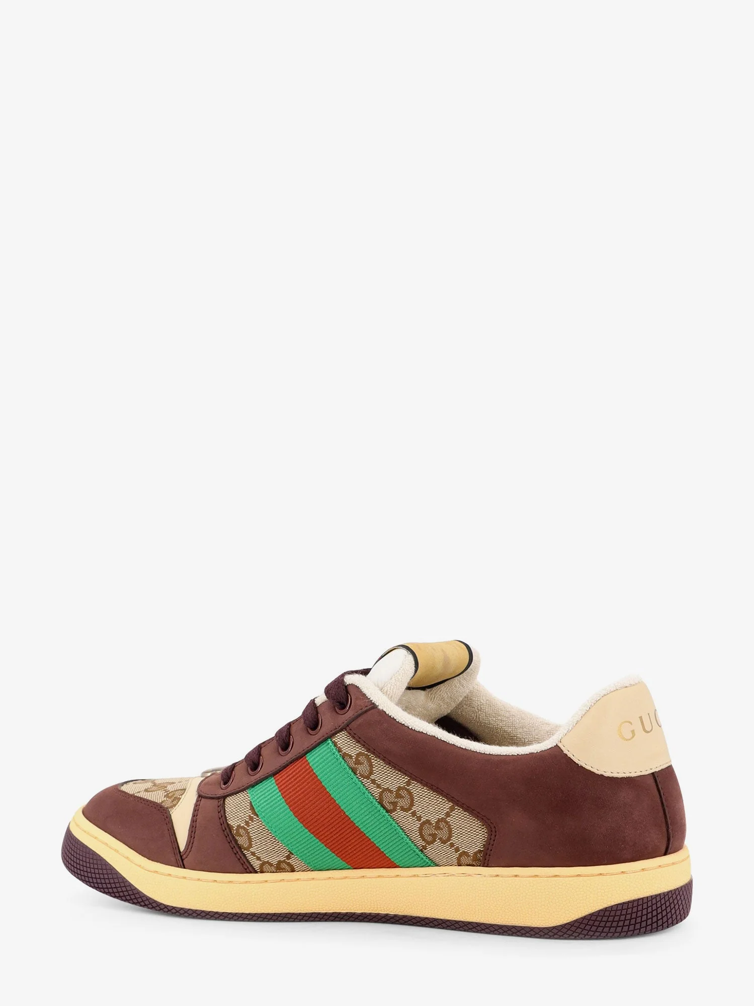 Gucci Screener Low-Top Leather And Gg Supreme Fabric Sneakers - Image 3