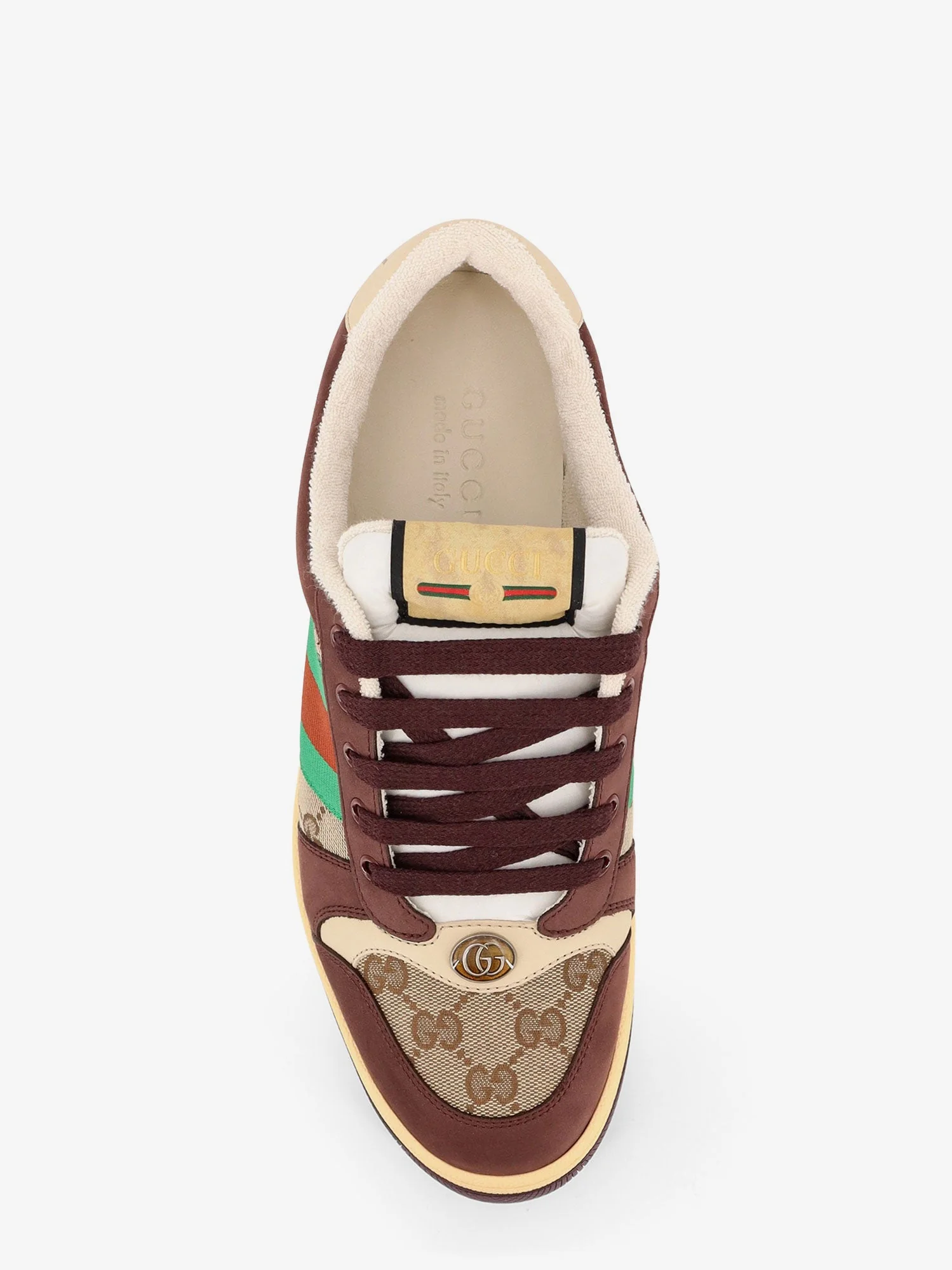 Gucci Screener Low-Top Leather And Gg Supreme Fabric Sneakers - Image 5