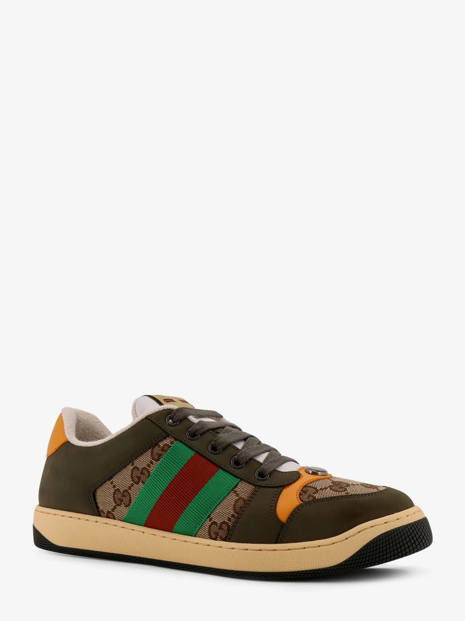 Gucci Screener Low-Top Leather And Gg Supreme Fabric Sneakers - Image 7