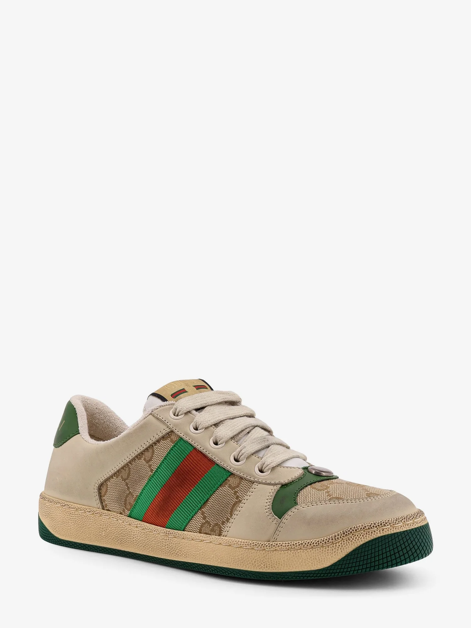 Gucci Screener Low-Top Leather And Supreme Gg Fabric Sneakers - Image 2