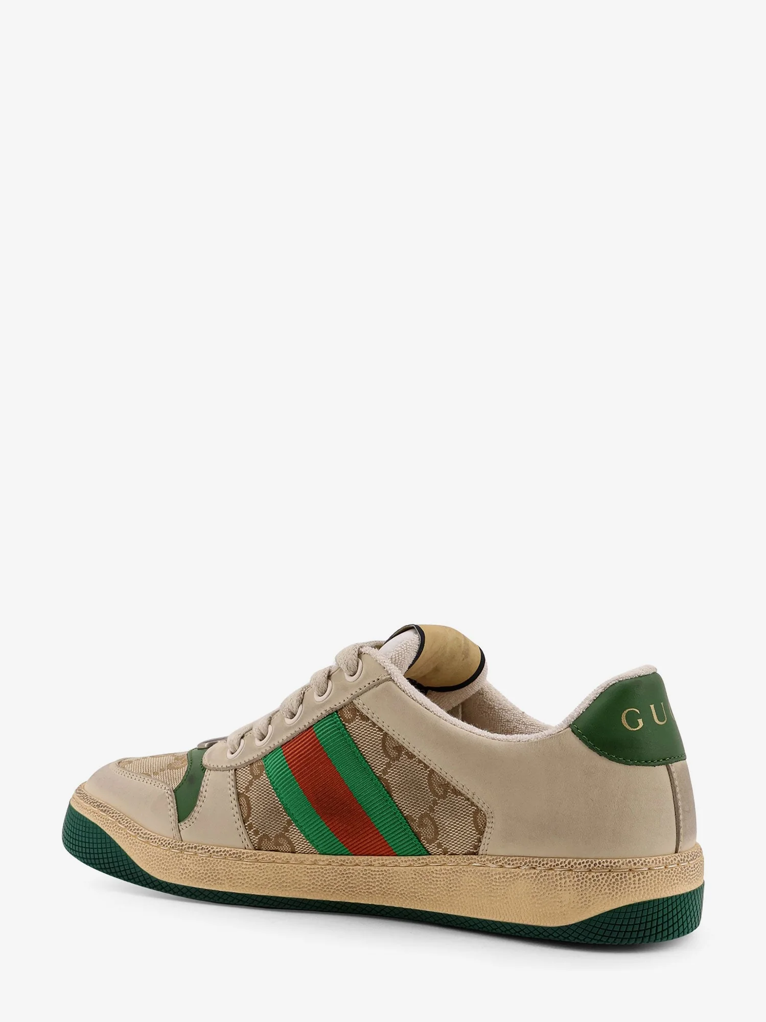 Gucci Screener Low-Top Leather And Supreme Gg Fabric Sneakers - Image 3