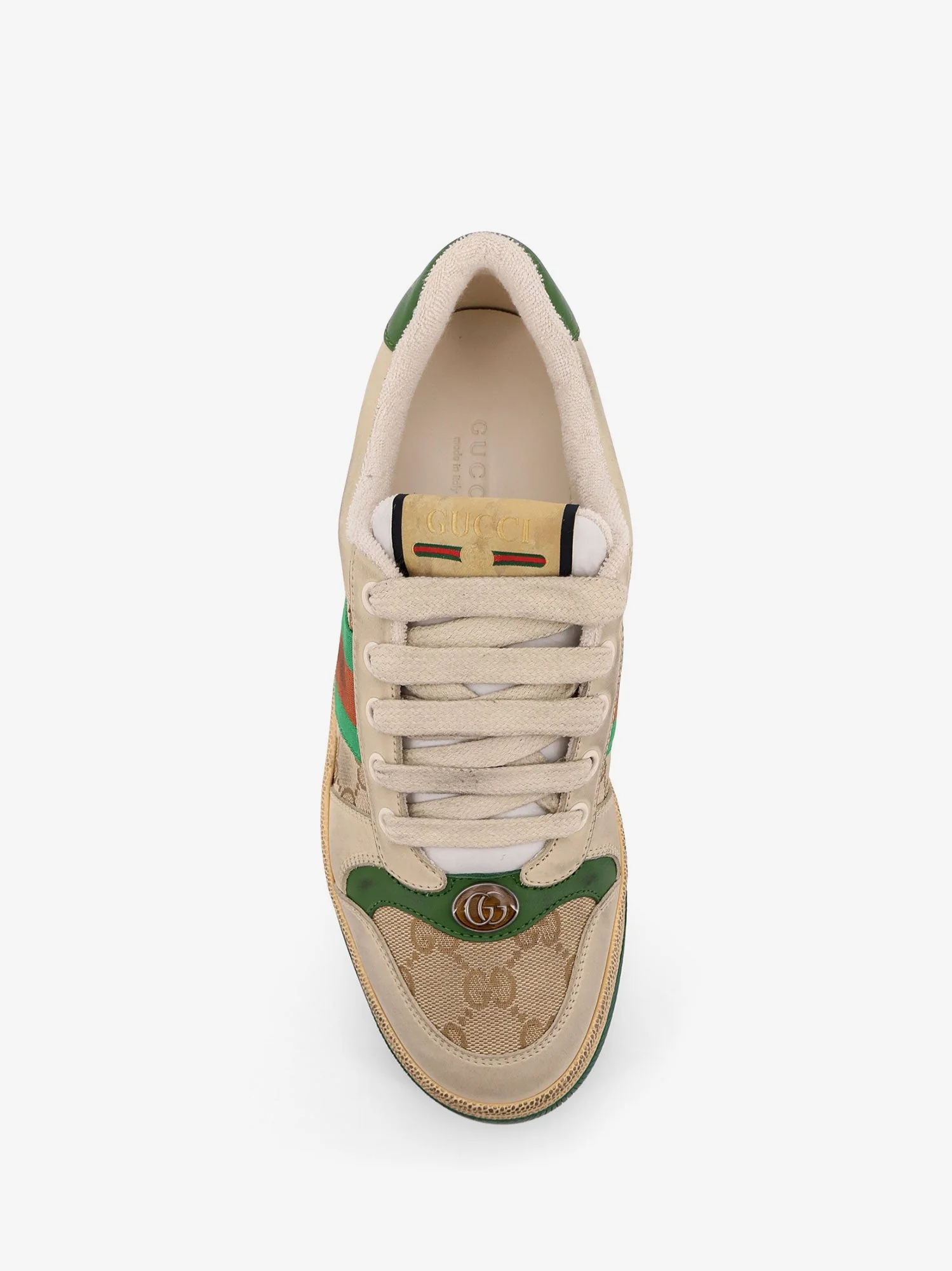 Gucci Screener Low-Top Leather And Supreme Gg Fabric Sneakers - Image 5