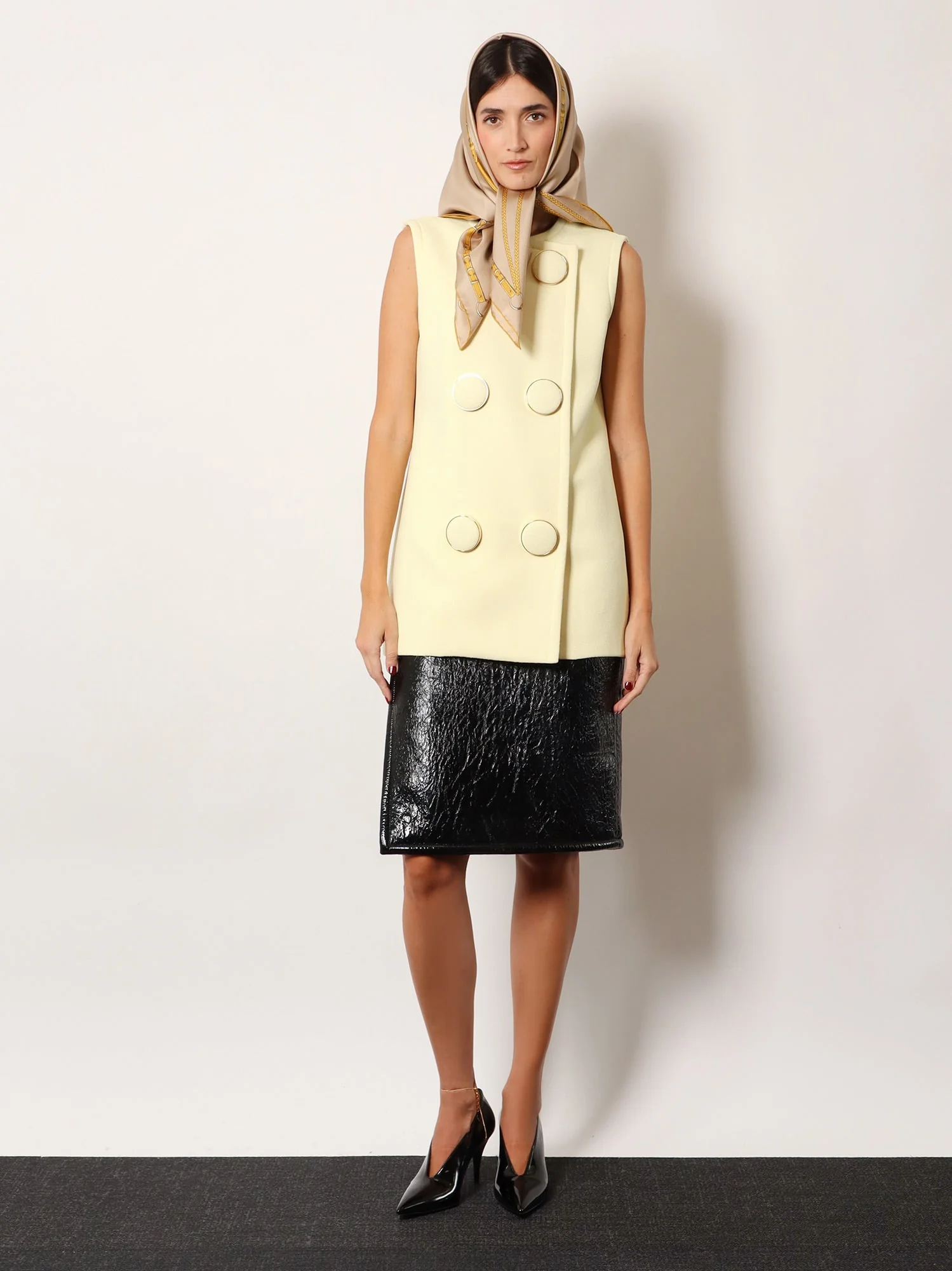 Gucci Shiny Leather And Neoprene Skirt - Image 2