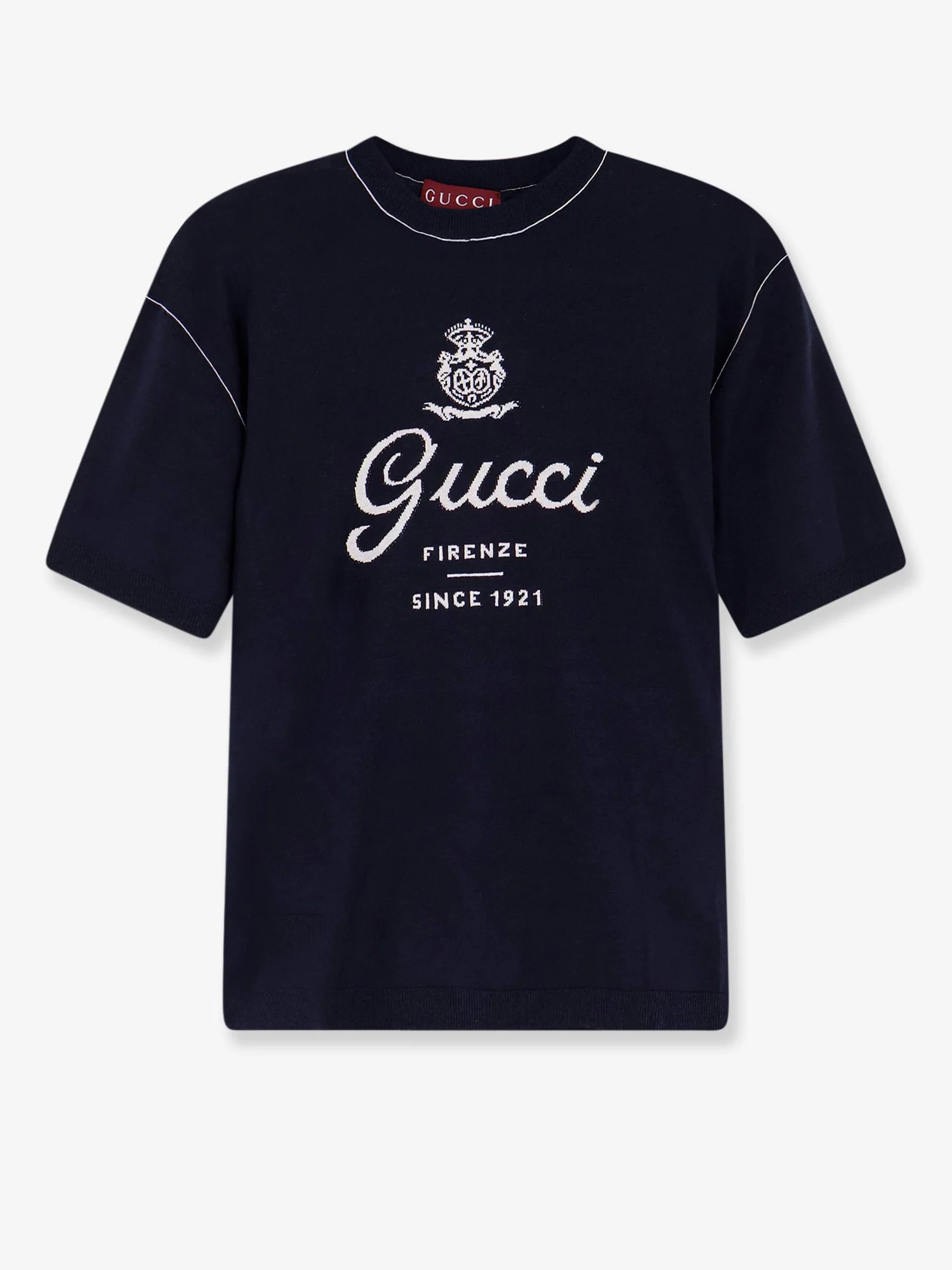 Gucci Silk And Linen Sweater With Gucci Firenze Since 1921 Inlay