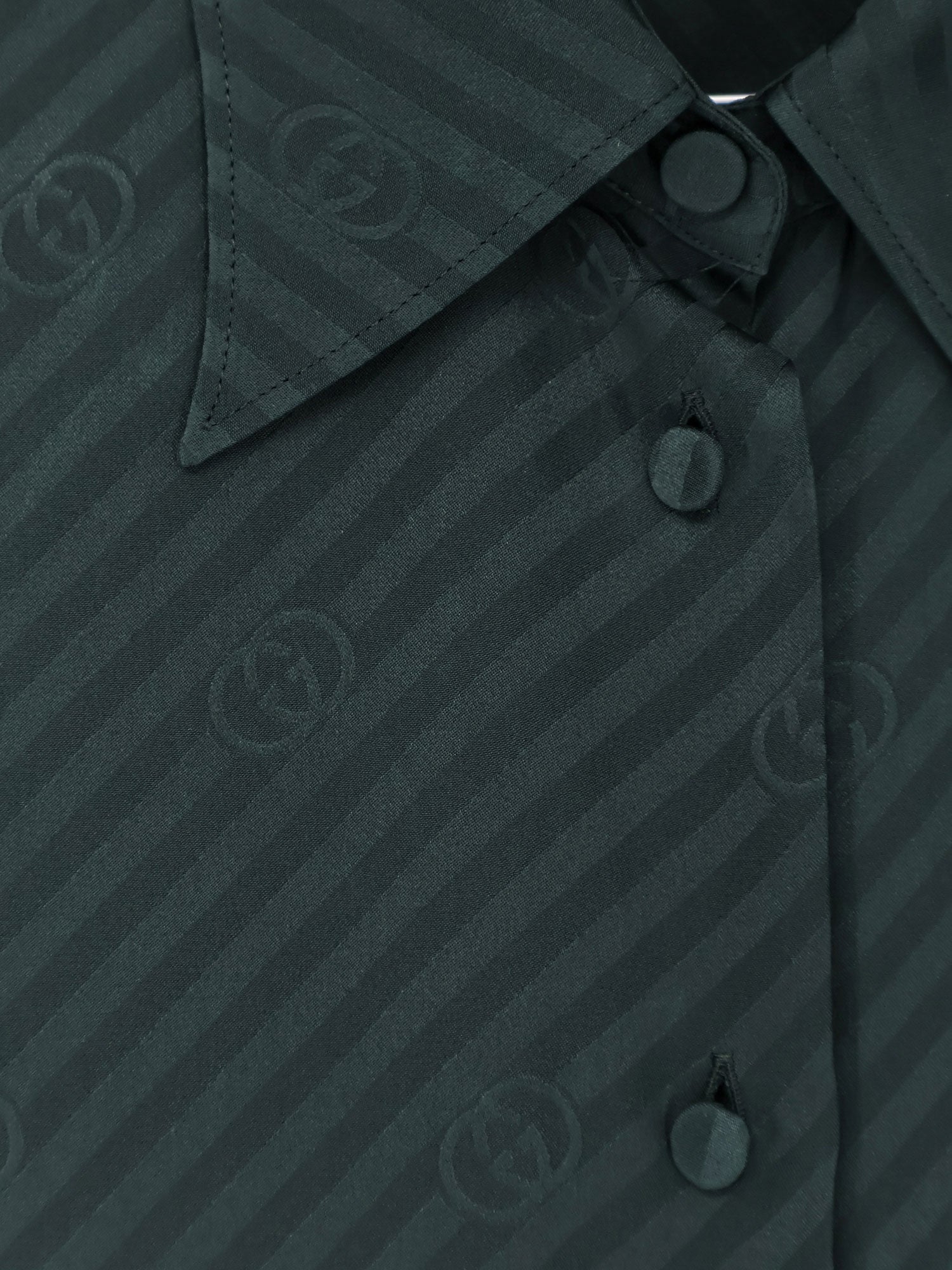 Gucci Silk Shirt With Diagonal Motif - Image 5