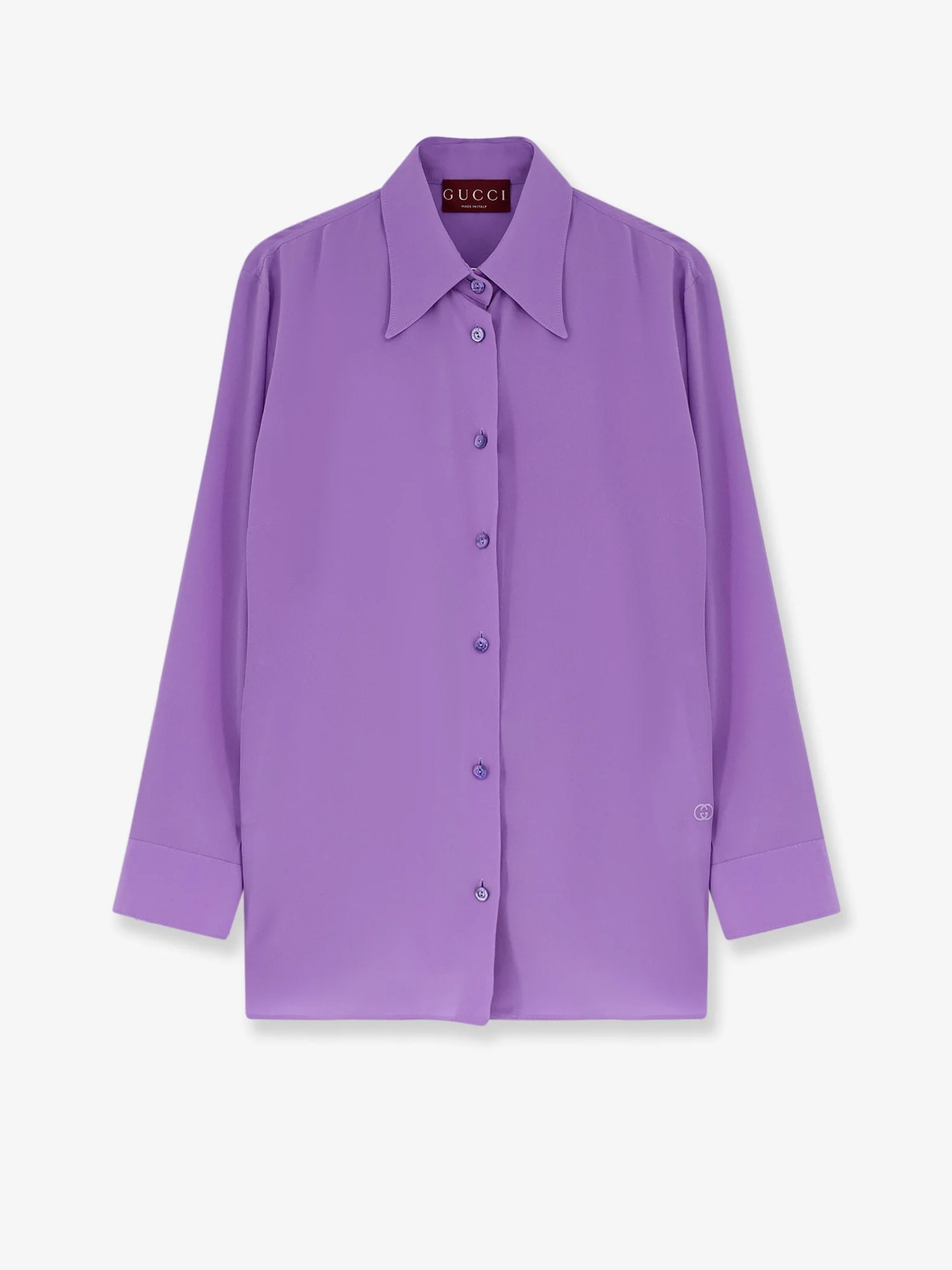 Gucci Silk Shirt With Gg Embroidery