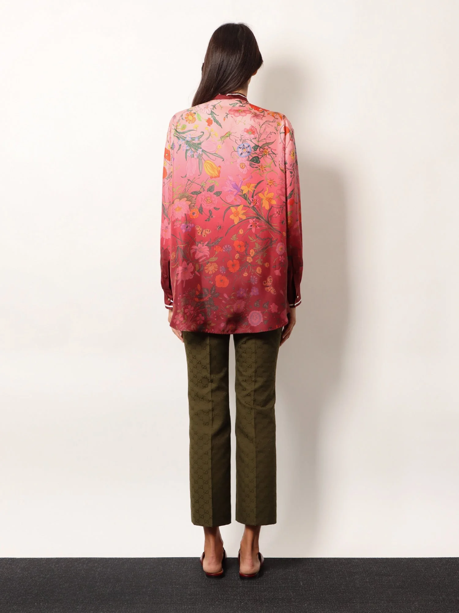 Gucci Silk Shirt With Gucci Flora Print - Image 4