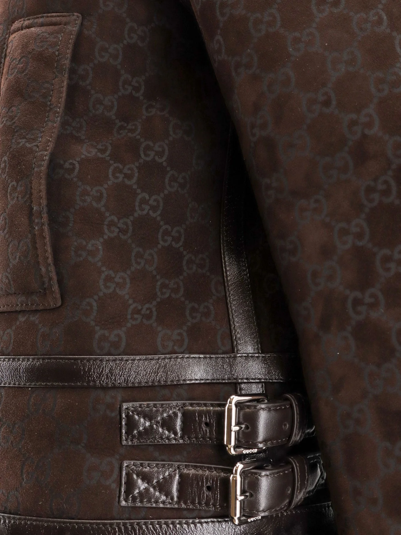 Gucci Suede Jacket With Gg Motif - Image 3