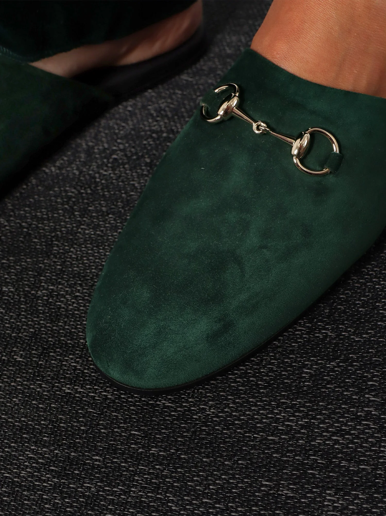 Gucci Suede Sabot With Horsebit - Image 2